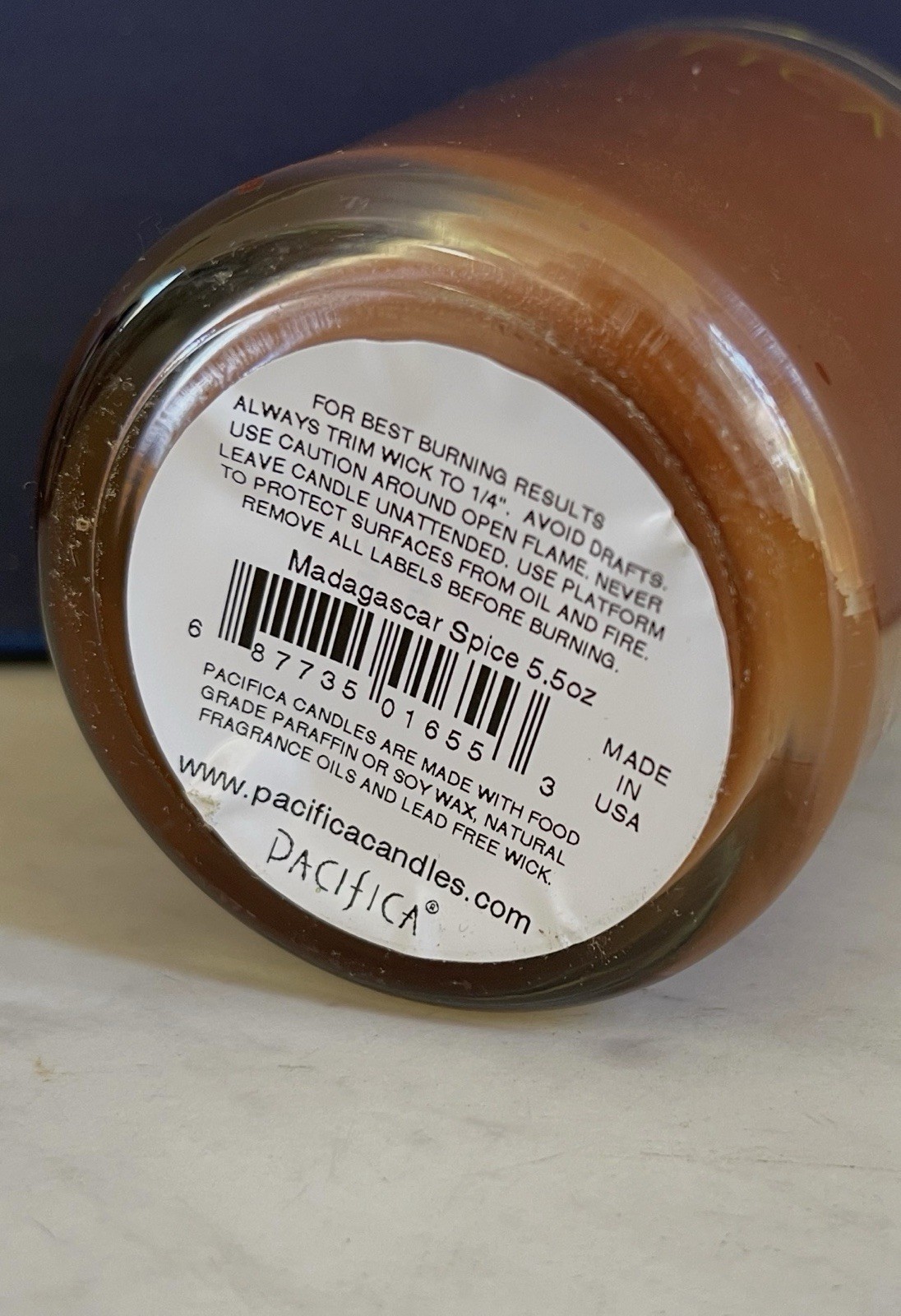 Pacifica Madagascar Spice Votive Candle 5.5 Oz New Old Stock NO BOX