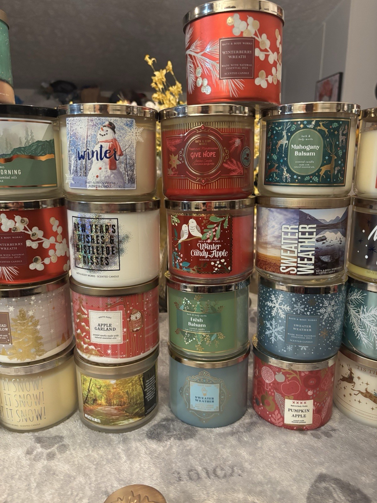 Lot Of 46 Bath And Body Works 3-Wick Candles Retired Scents READ