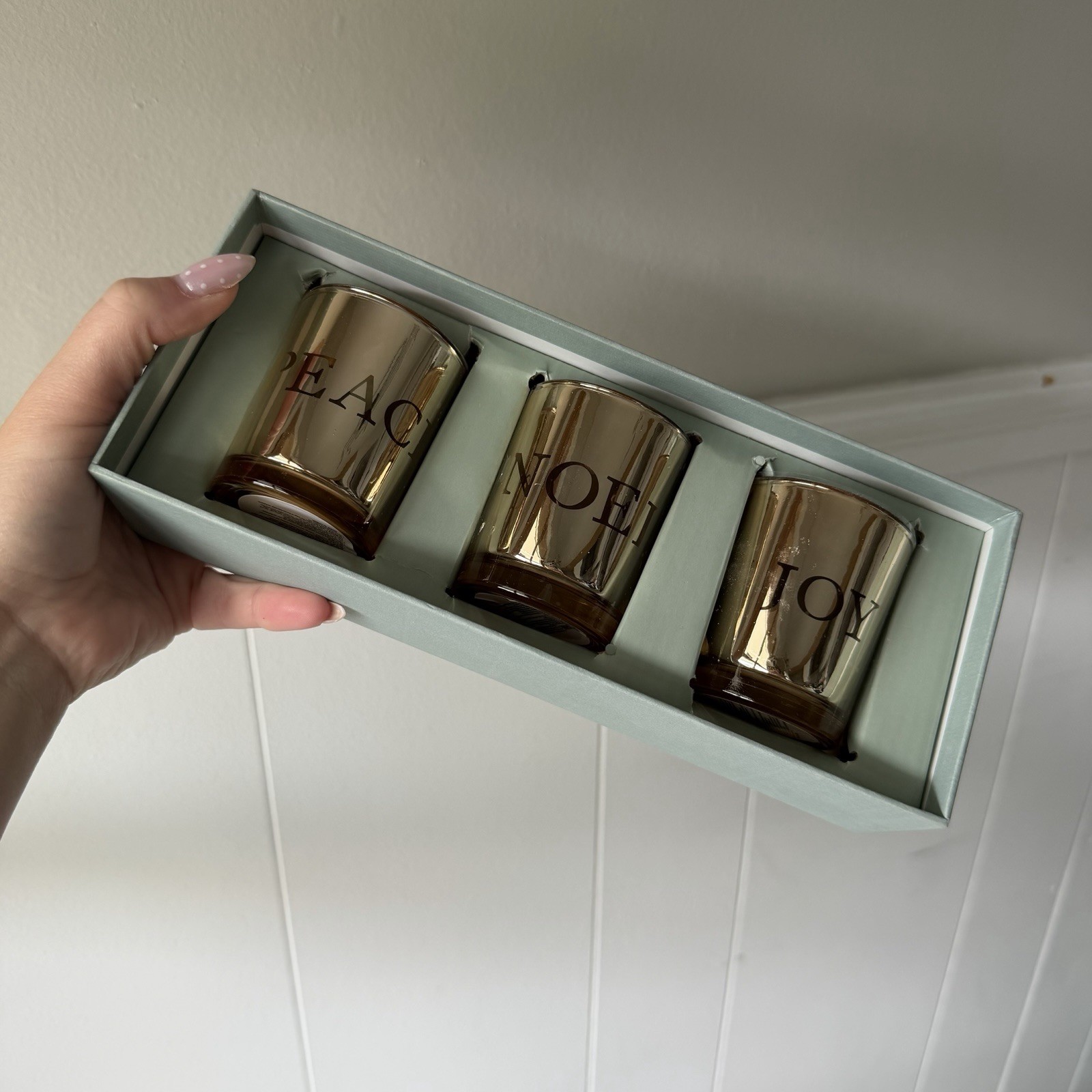 Restoration Hardware Candle Holder Set of 3 Tea Light Gold Holiday New!