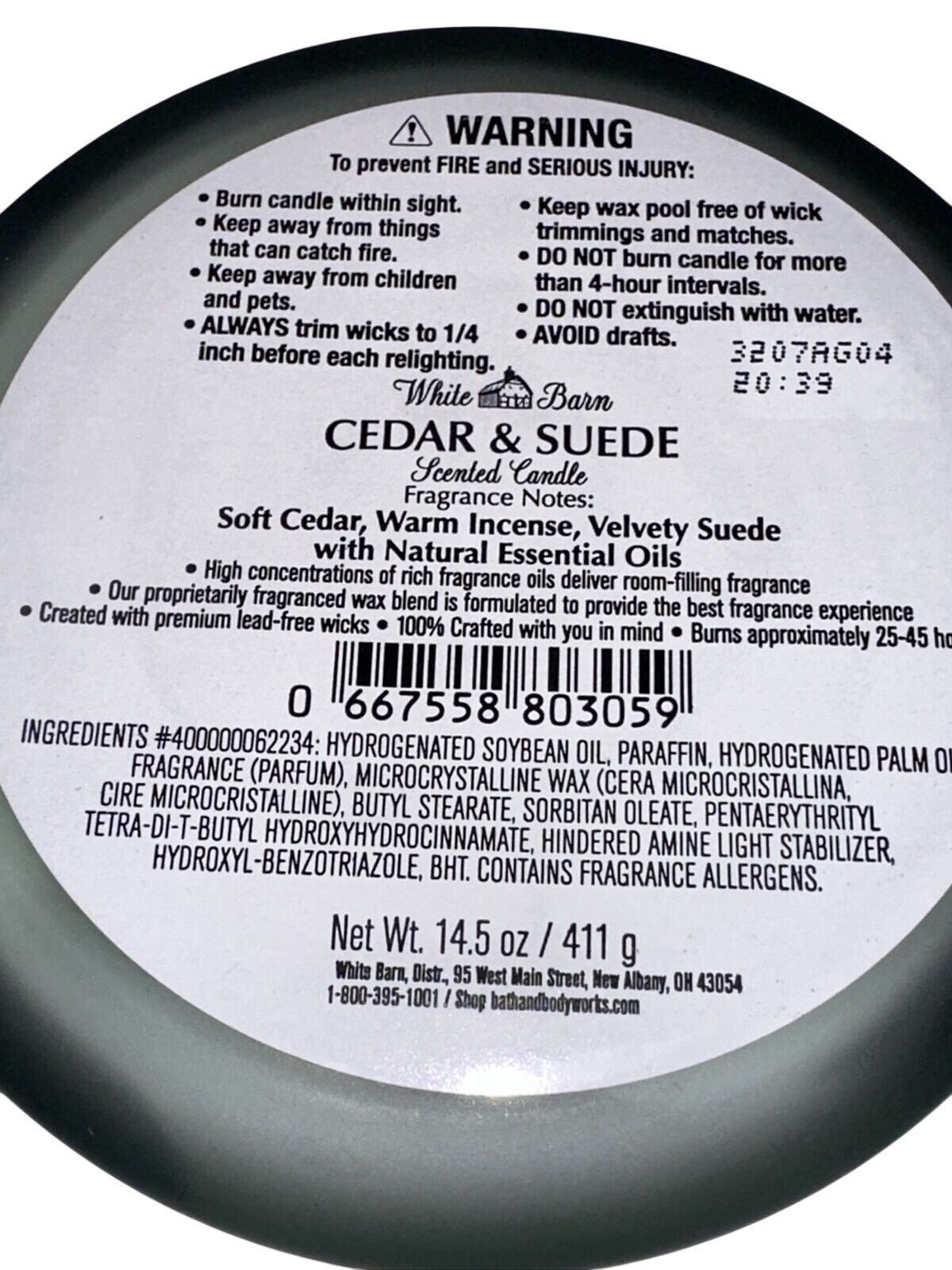 Bath and Body Works – Cedar & Suede Soft Warm Incense Velvety Suede (14.5 fl oz)