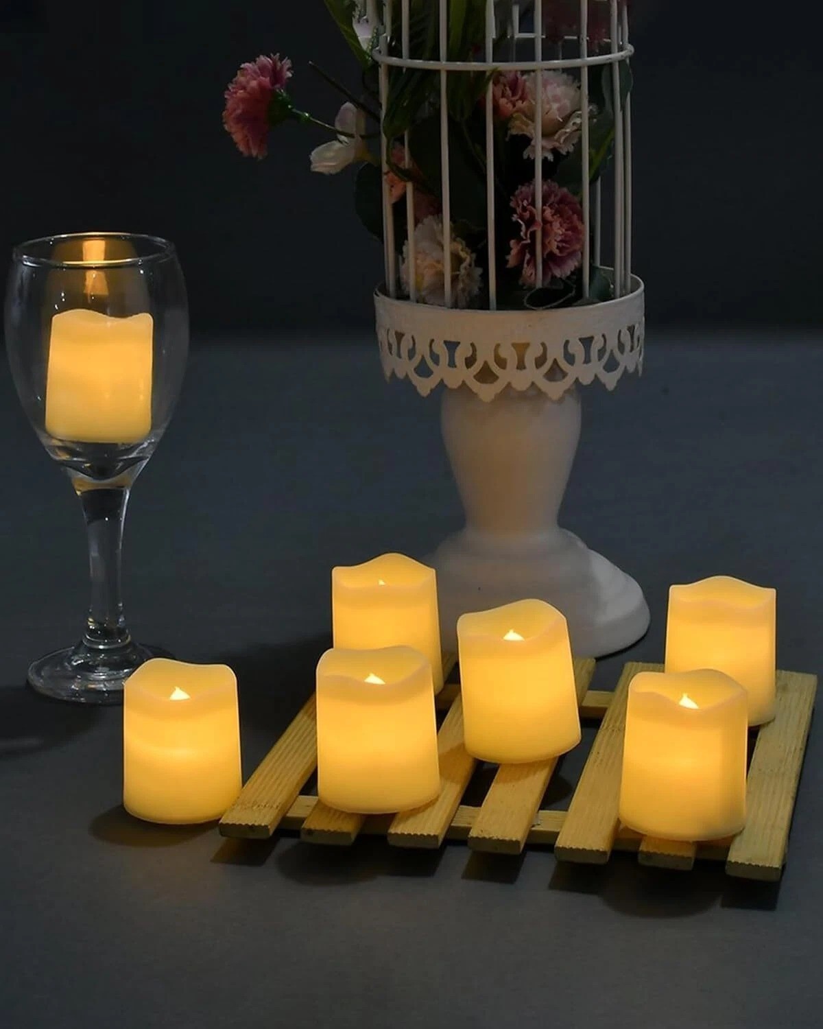24pcs Flameless Votive Candles, Flameless Flickering Electric Fake Candle- 200hr