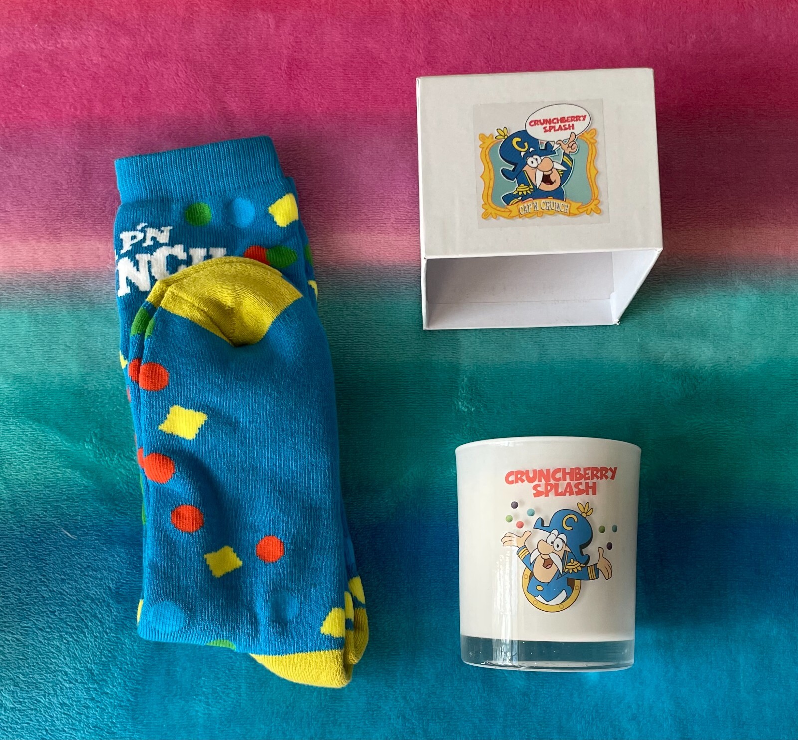 Cap’N Crunch Crunchberry Splash Candle and Socks