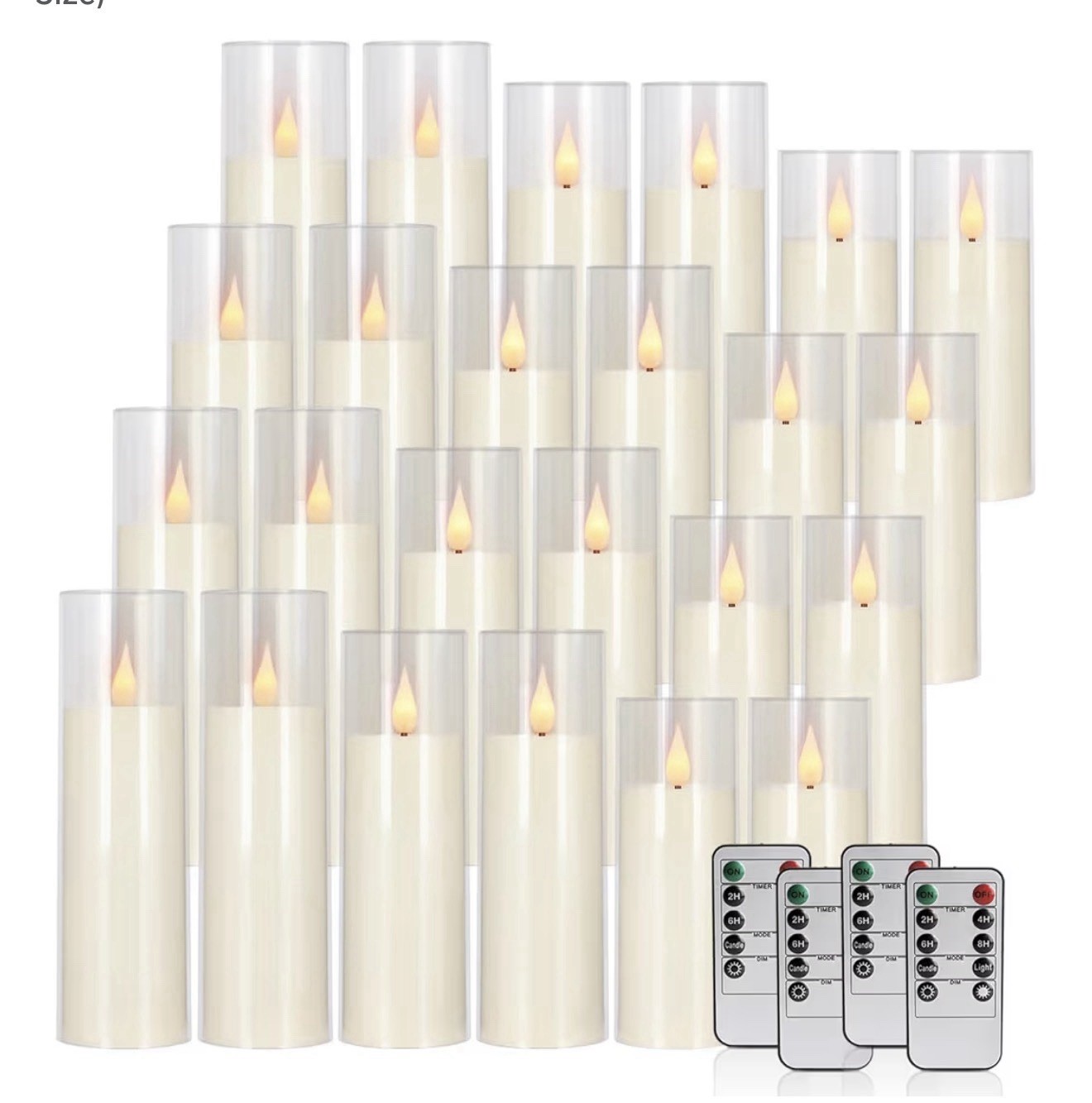 24 Pack Flameless LED Candles Remote Timer Ivory Flickering New Open Box