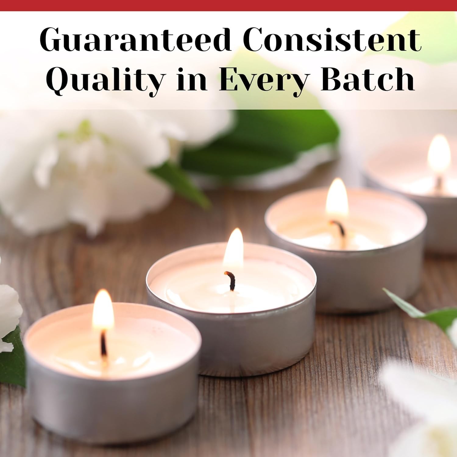 100 Pack Tealight Candles in Metal Cups – Clean White Unscented with 6 Hour L…