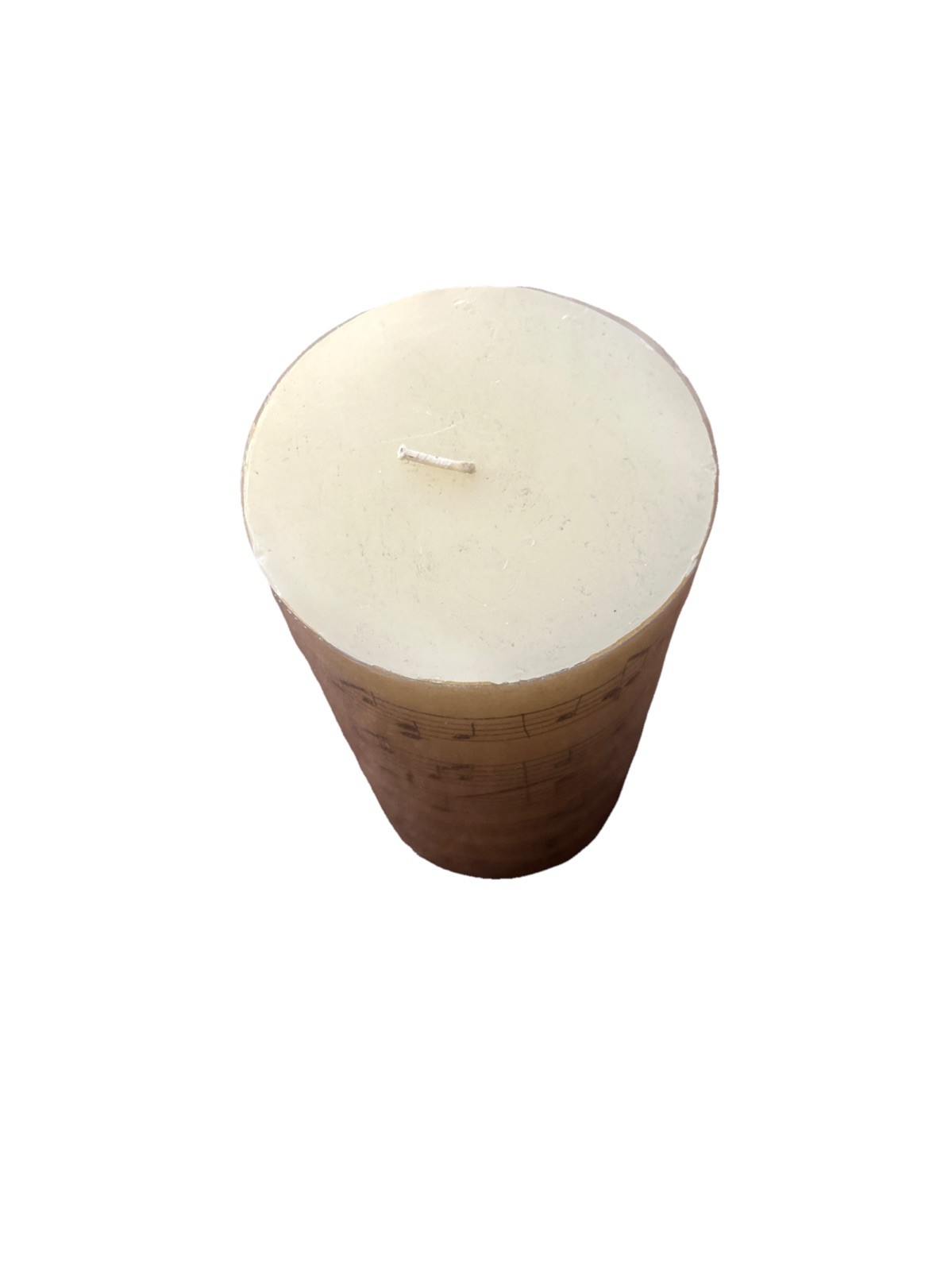 Pottery Barn Music Notes Sheet Music Pillar Candle 4×8 Unused Home Decor Plastic