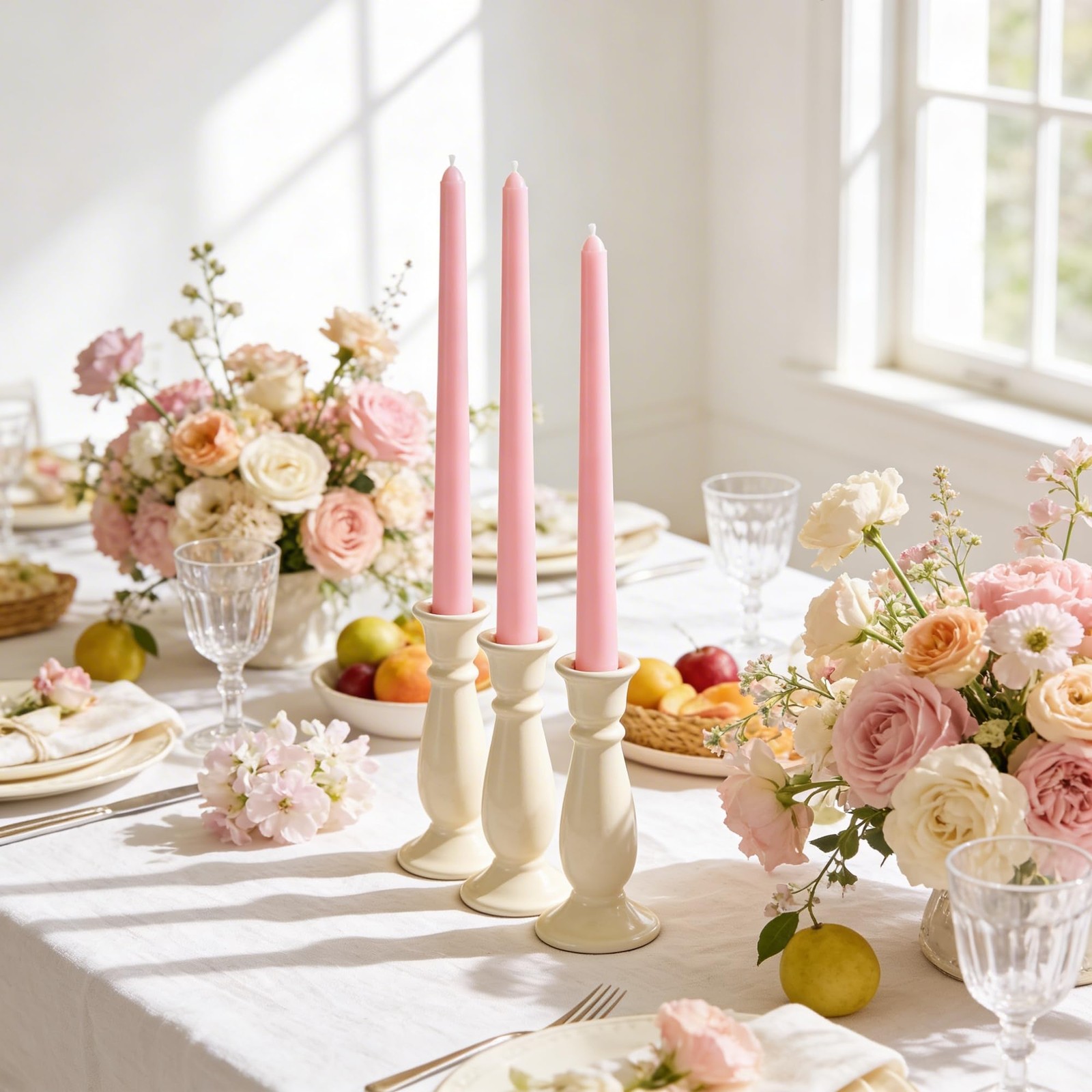 Taper Candles Unscented Dripless Long Burning Smokeless Dinner Party Decor