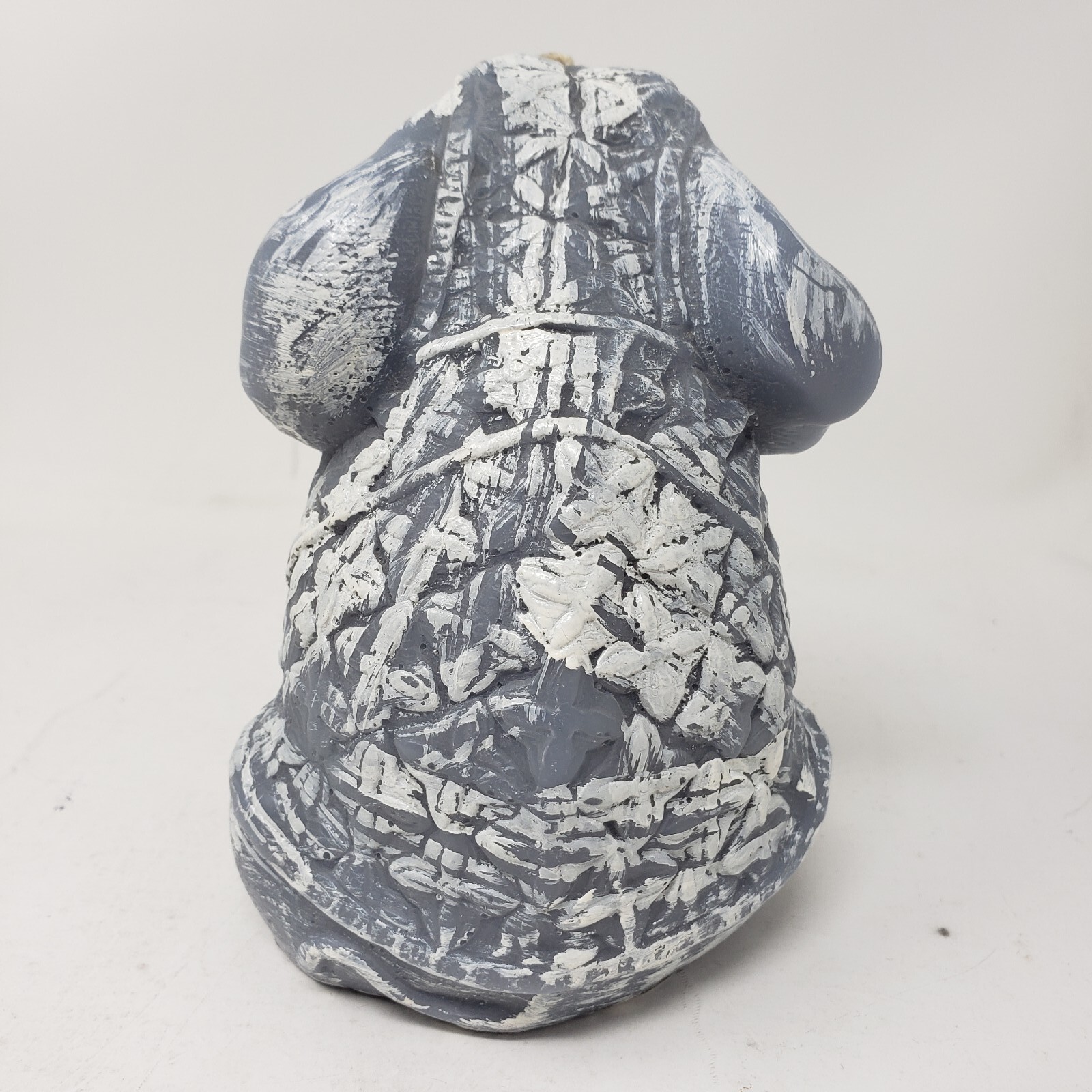 Elephant Candle Sitting Gray White Accent Costumed Wax India 6inch