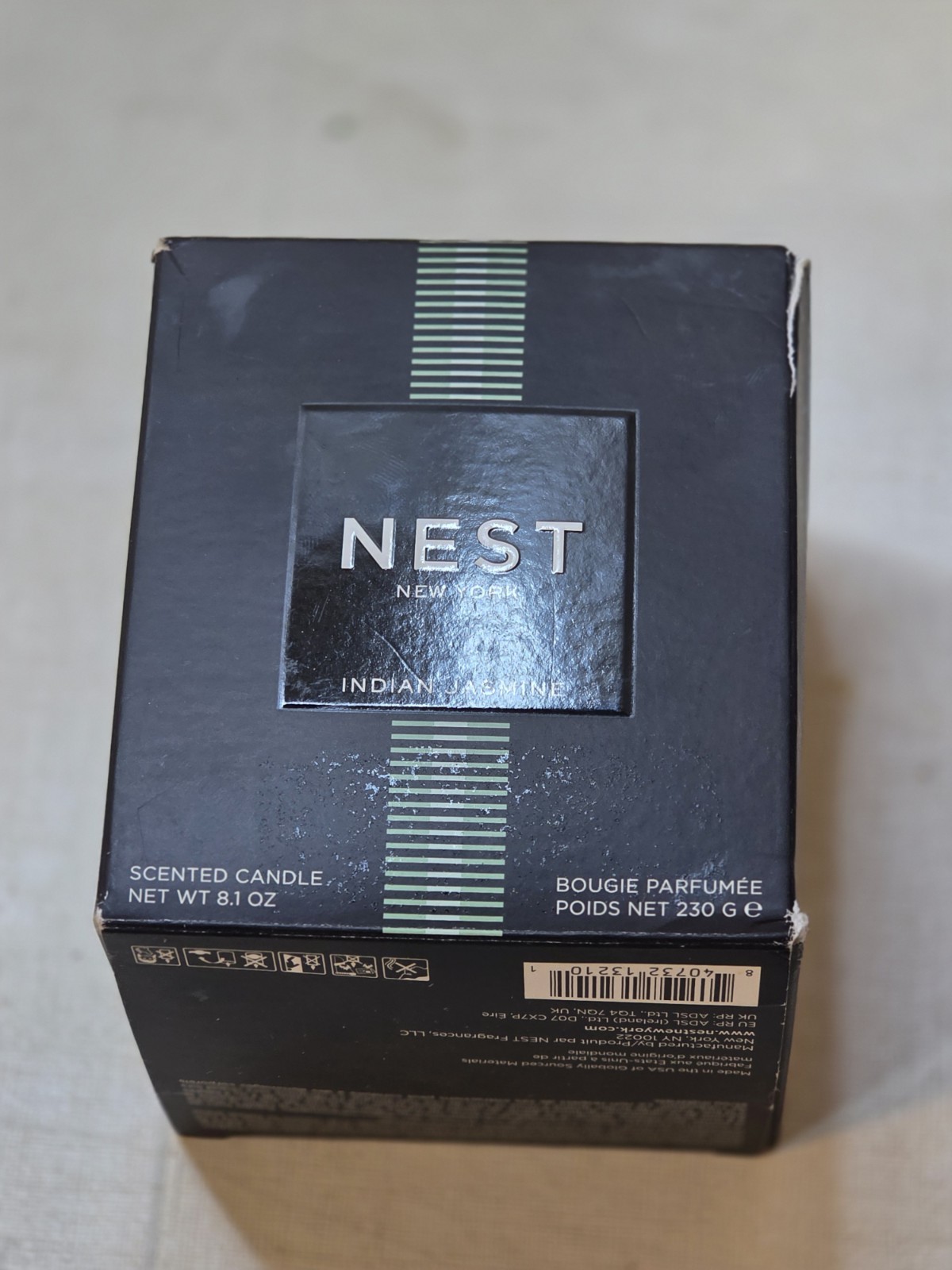 NEST New York Scented Classic Candle, Indian Jasmine – 8.1 oz – Up to 60-Hour