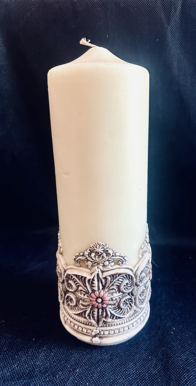 Gorgeous Vintage Pillar Candle 14 Inches Tall 4 Inches Wide