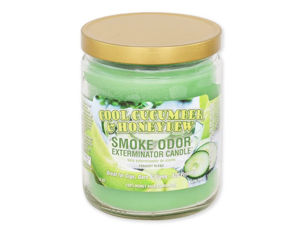 Smoke Odor Exterminator Candle, 13oz jar, Cool Cucumber & Honeydew (1 Candle)
