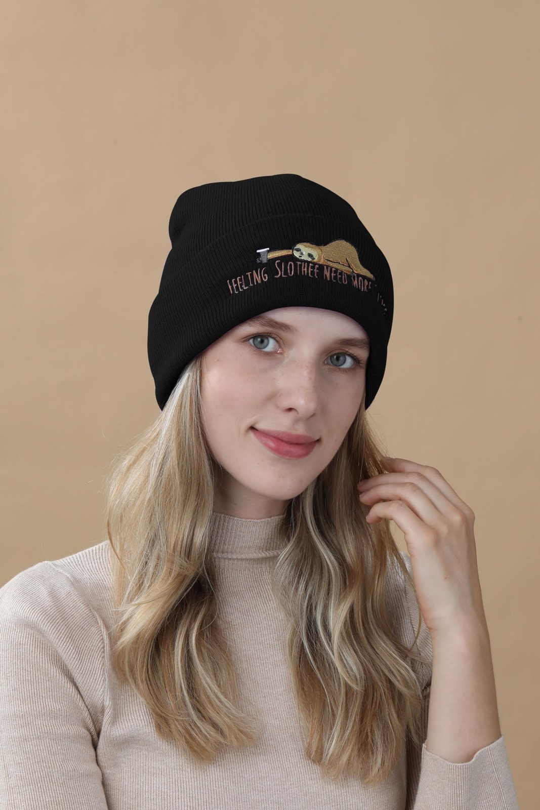 Sloth Gifts Hat Beanie For Women Men Coffee Lover Funny Cute Accessories