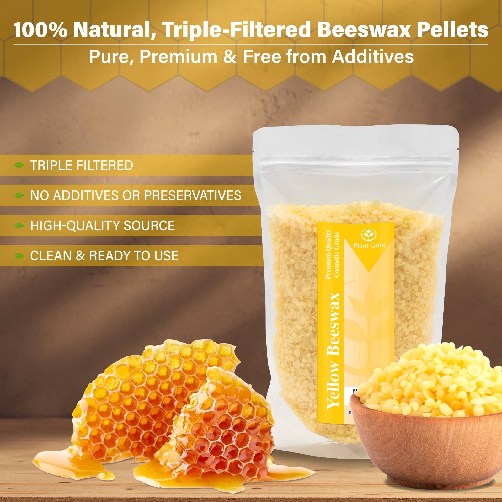 Beeswax Pellets 100% Pure Organic Beads Pastilles Bulk Wholesale White & Yellow