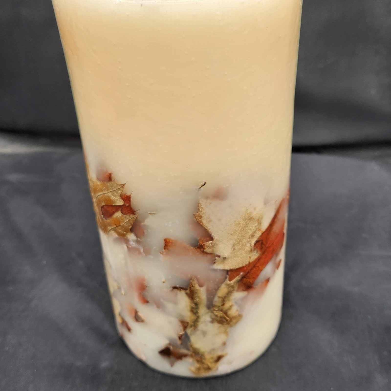 Pottery Barn Harvest Fall Leaf Botanical Candle 90-Hour Burn Time 4×8″ Unlit