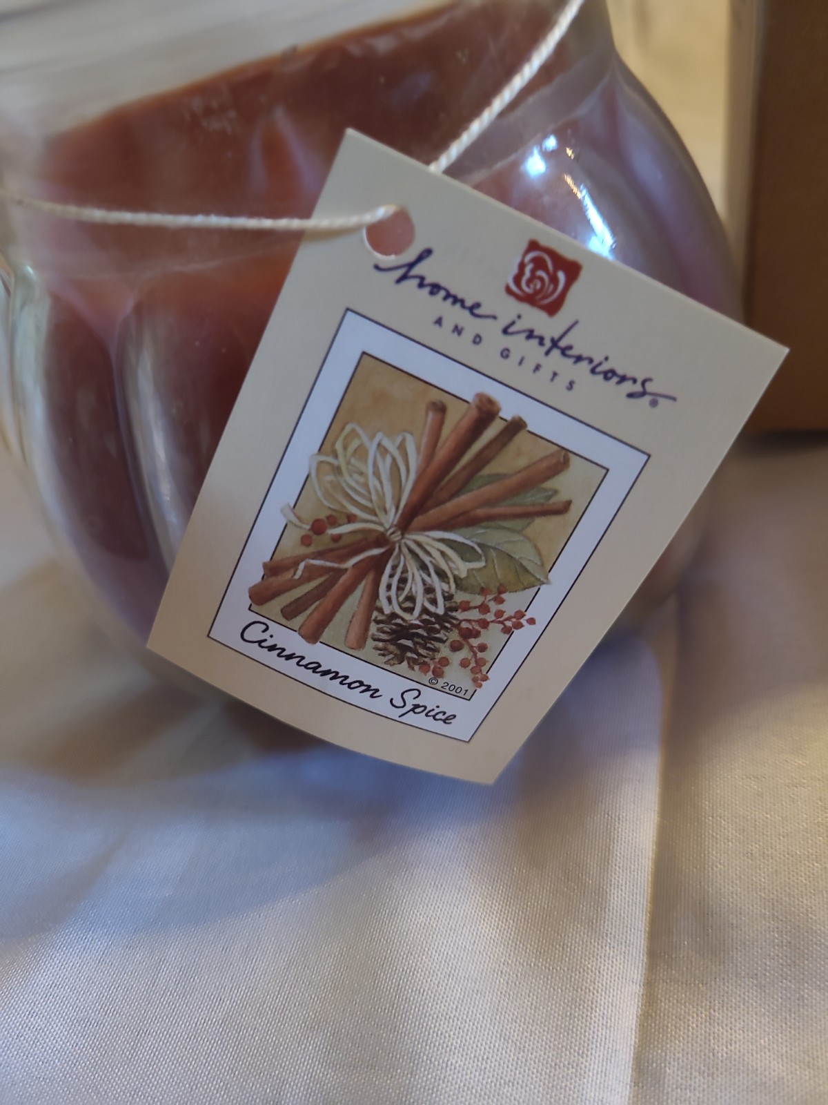 Vintage Home Interiors Contempo Candle Cinnamon Spice Ribbed Glass Pumpkin NIB