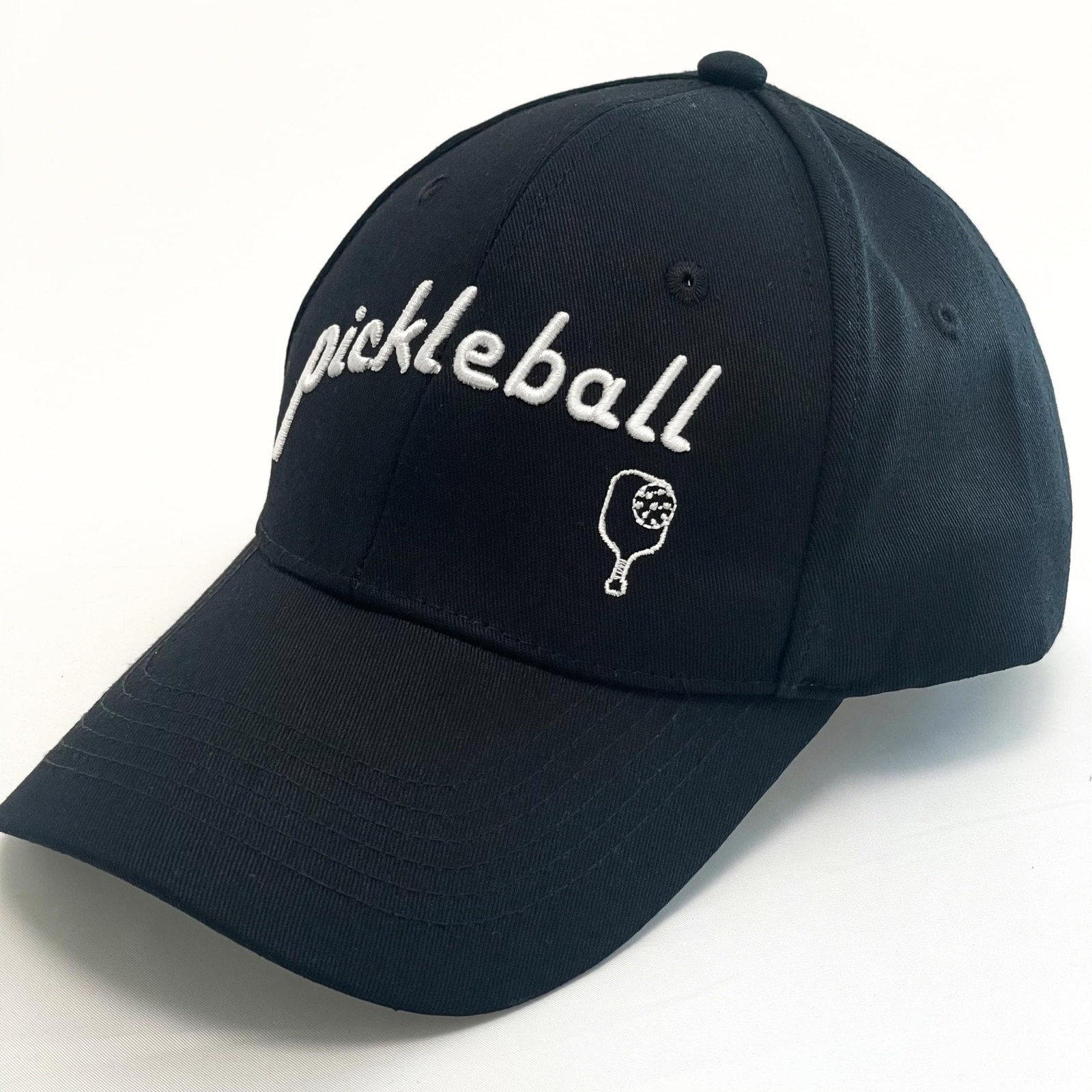 Pickleball Hat 100% Cotton Embroidered Unisex (Black)