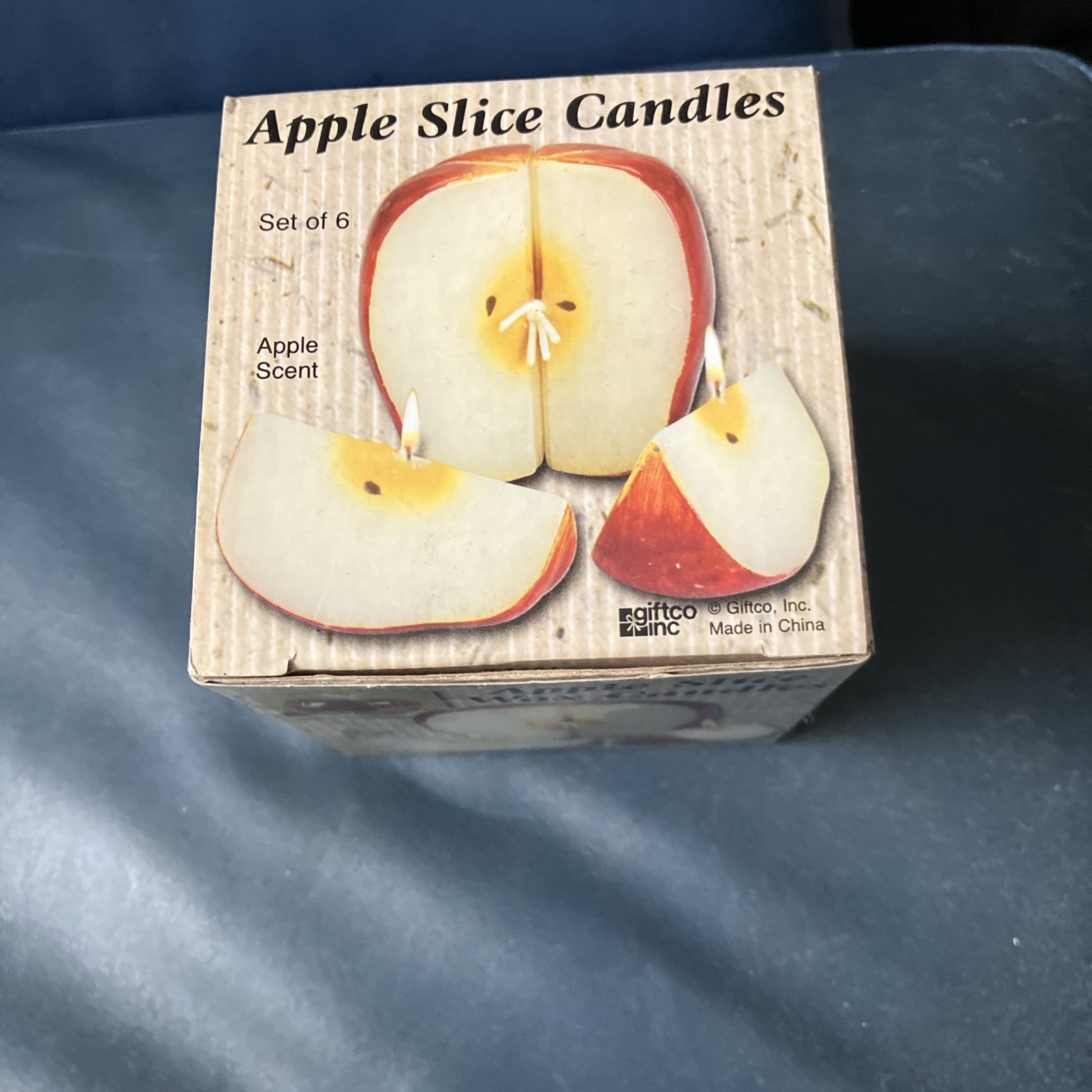 NIB 6 Pc. Apple Slice Wax Candles Round Red/decor/Entrance/3261/Bedroom/bath/fru