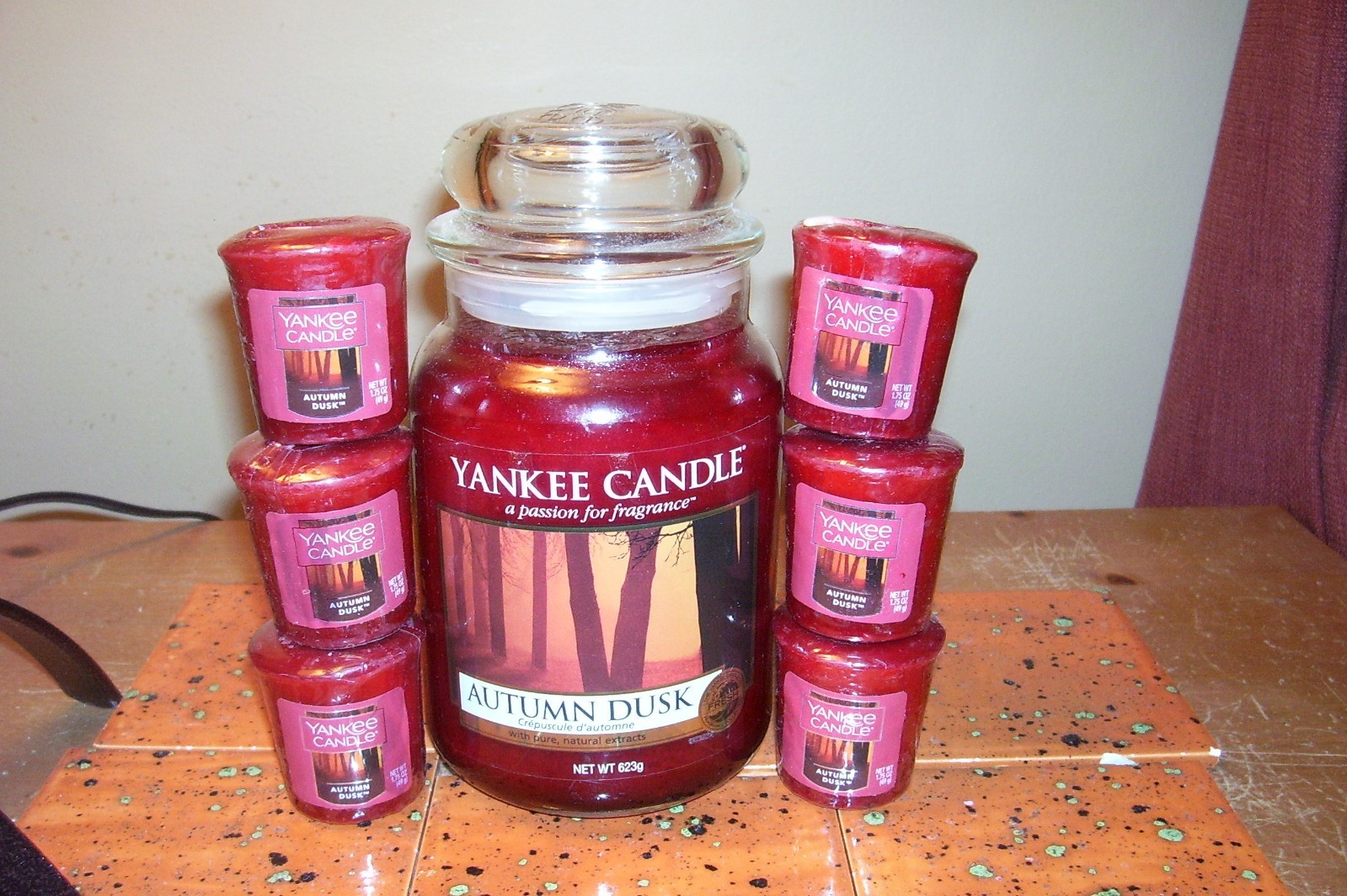 yankee candle 22oz JAR AUTUMN DUSK + 6 VOTIVES
