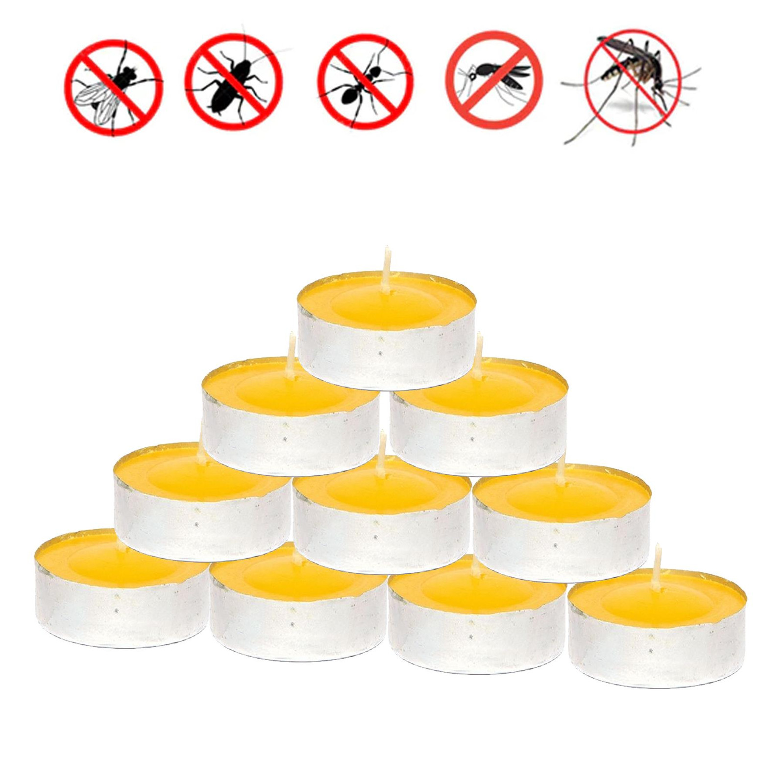 Price’s Citronella 10 Tealight Candles Indoor/Outdoor Use – Upto 4 Hours