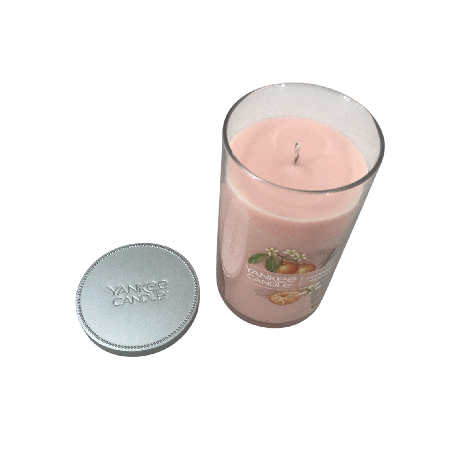 Yankee Candle 70+HR Tangerine Vanilla Candle Medium Pillar 14.25 oz Single Wick