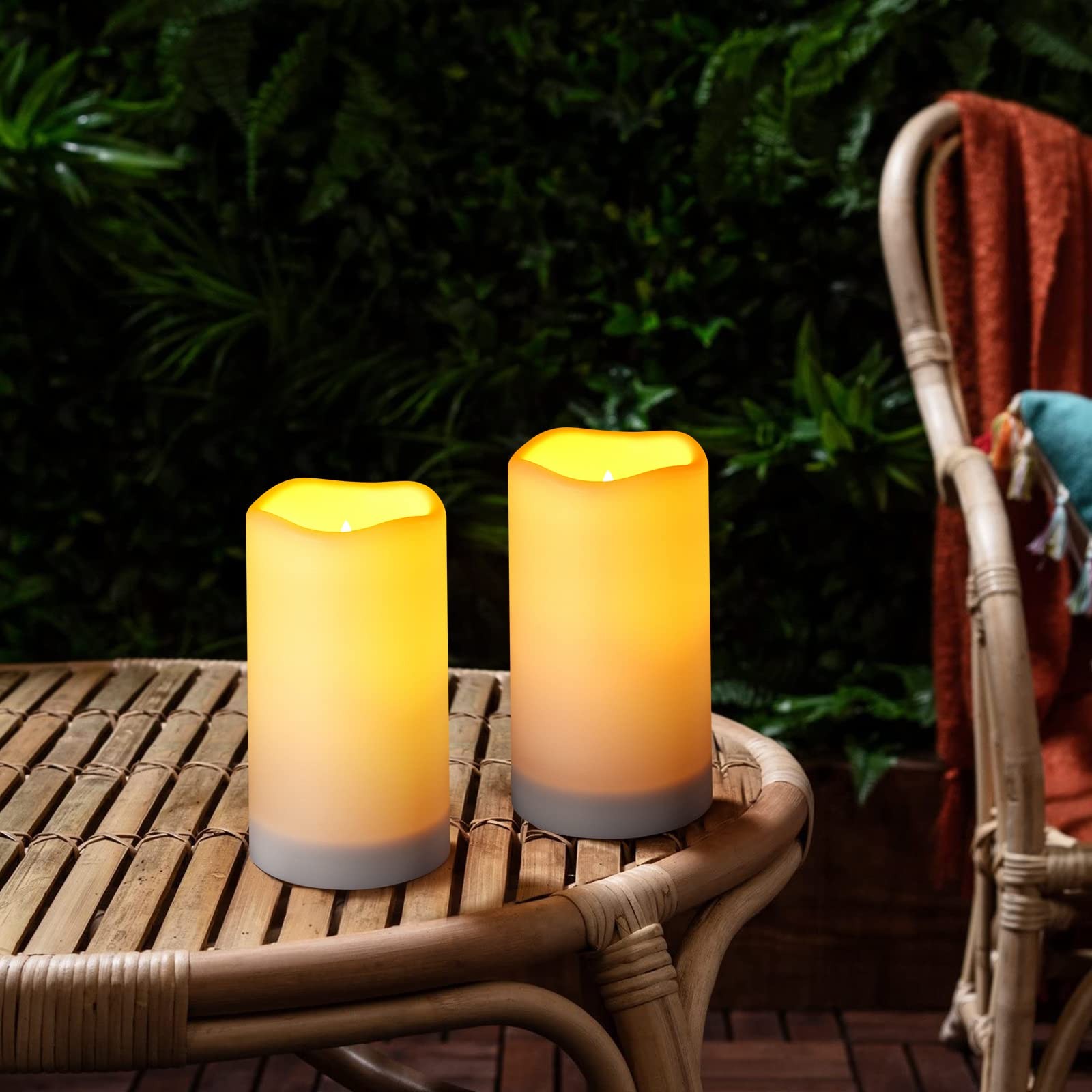 Solar Flameless Candles Outdoor Waterproof,Dusk To Dawn Outdoor Lighting, Fli…