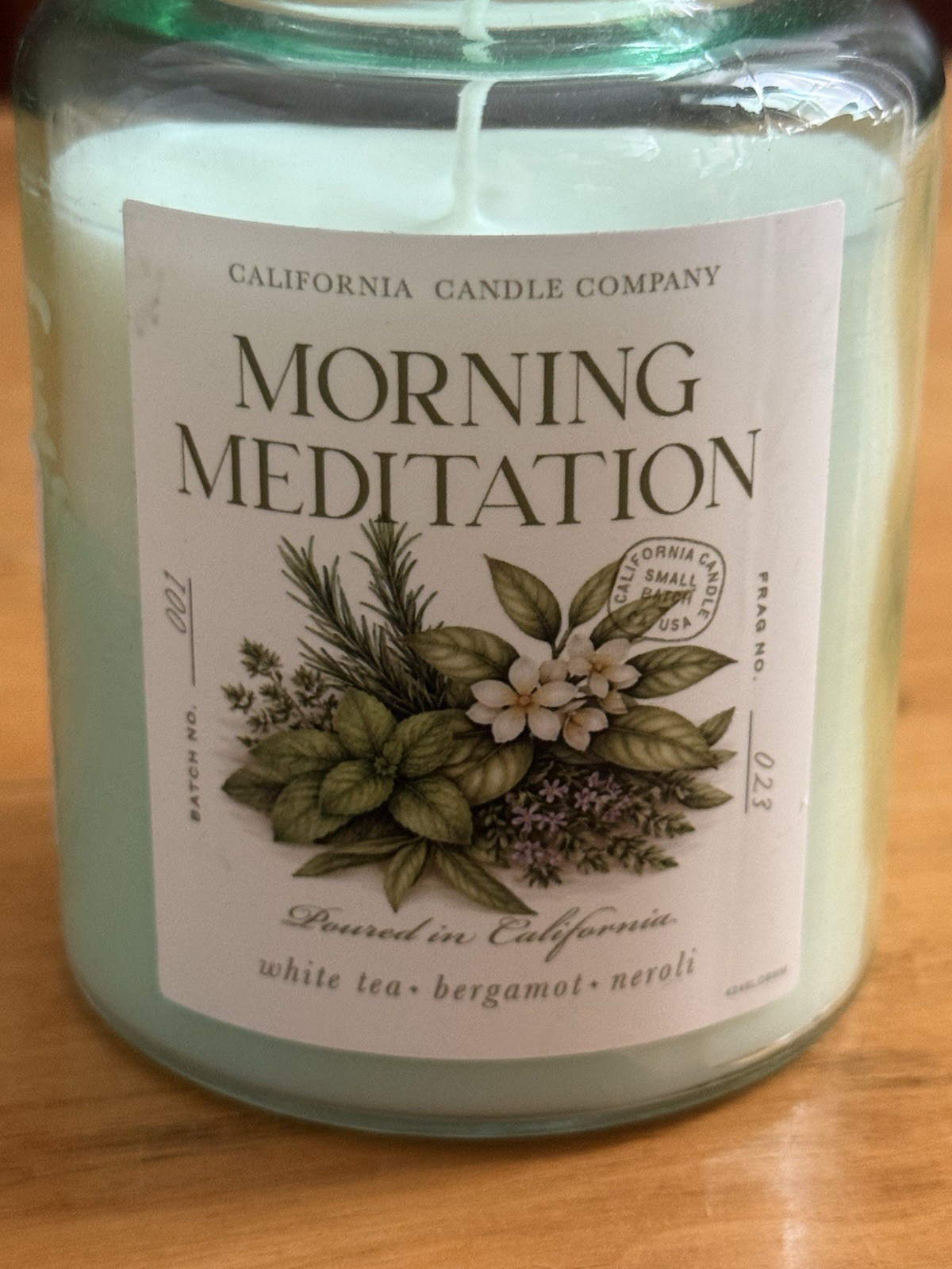 LEOBEN Company Morning Meditation Candle 9 oz | White Tea Bergamot Neroli