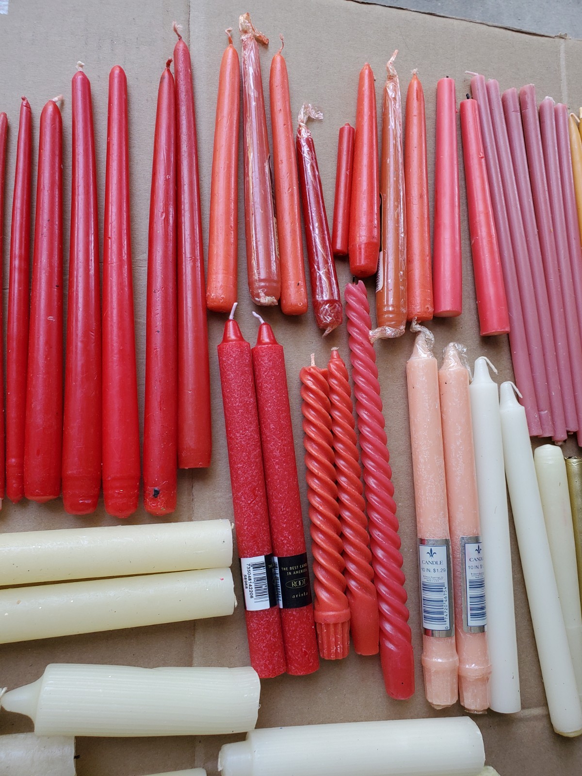 Mixed Lot of 50+ Tapered Candles Various Sizes & Colors