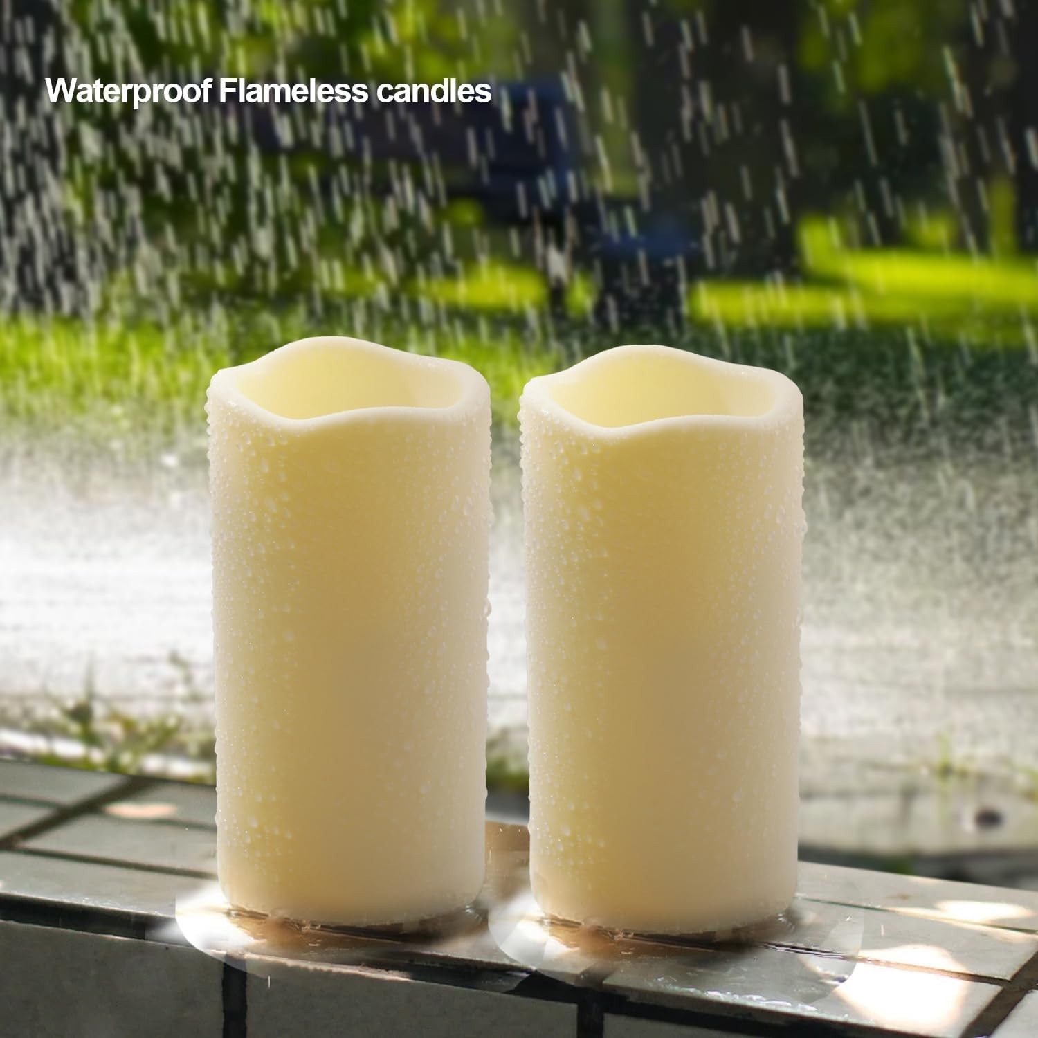 LED Candles With 10-Key Remote Timer Flickering Flameless Outdoor Indoor 2 Pack