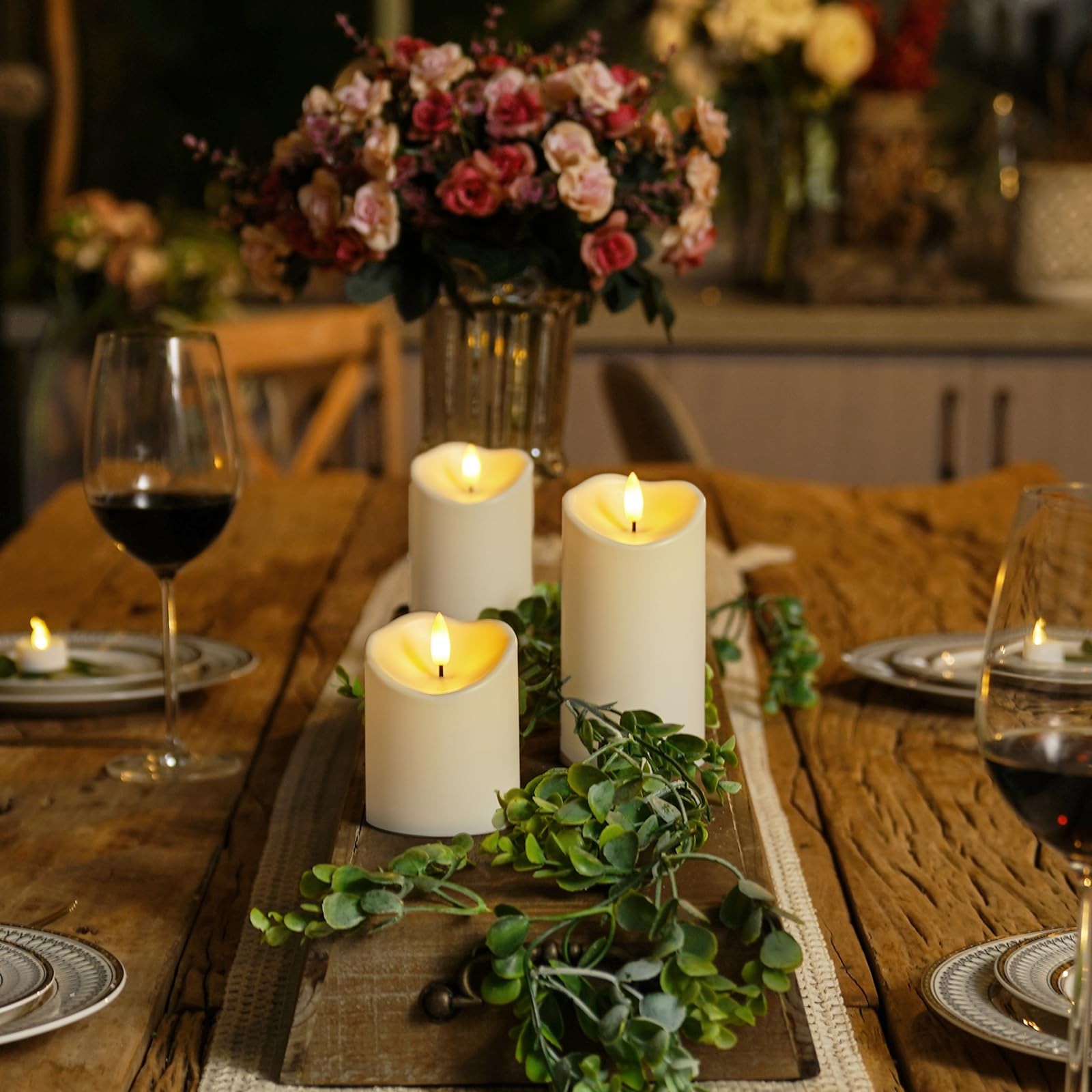 Outdoor Waterproof Flameless Candles, Led Candle With Remote, 3Pcs Battery Op…