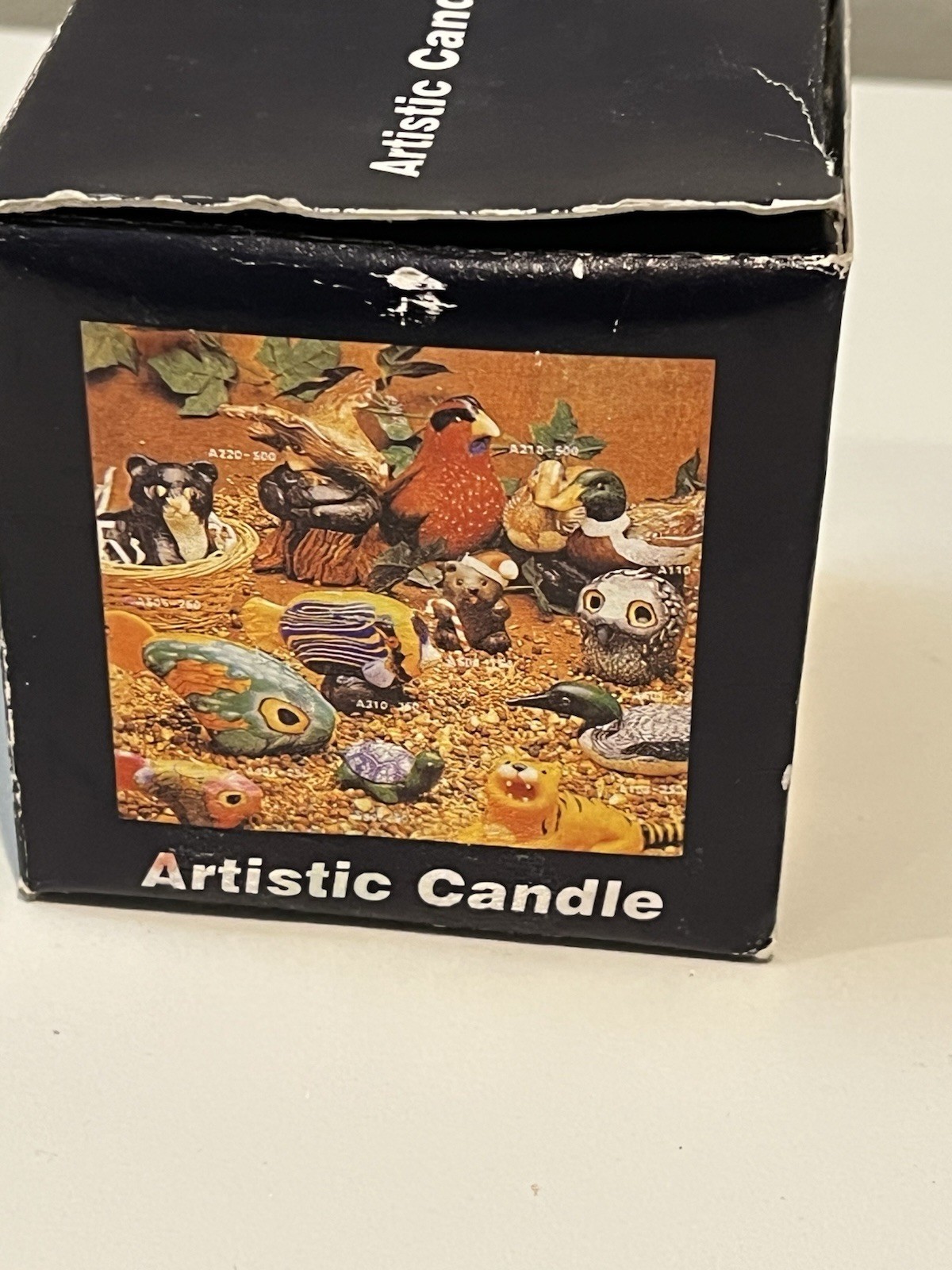 Lot Of 2 VTG 90s Glowing Candle Blue White Globe Candle Millefiori NEW!