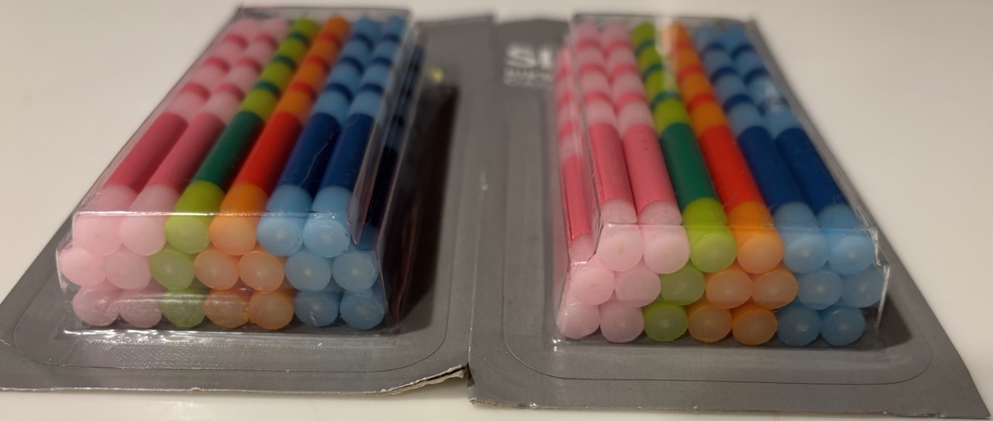 Spritz Birthday Candles – 20 Count – 2 Lot 40 Total – Multi Color 4 Inch Target