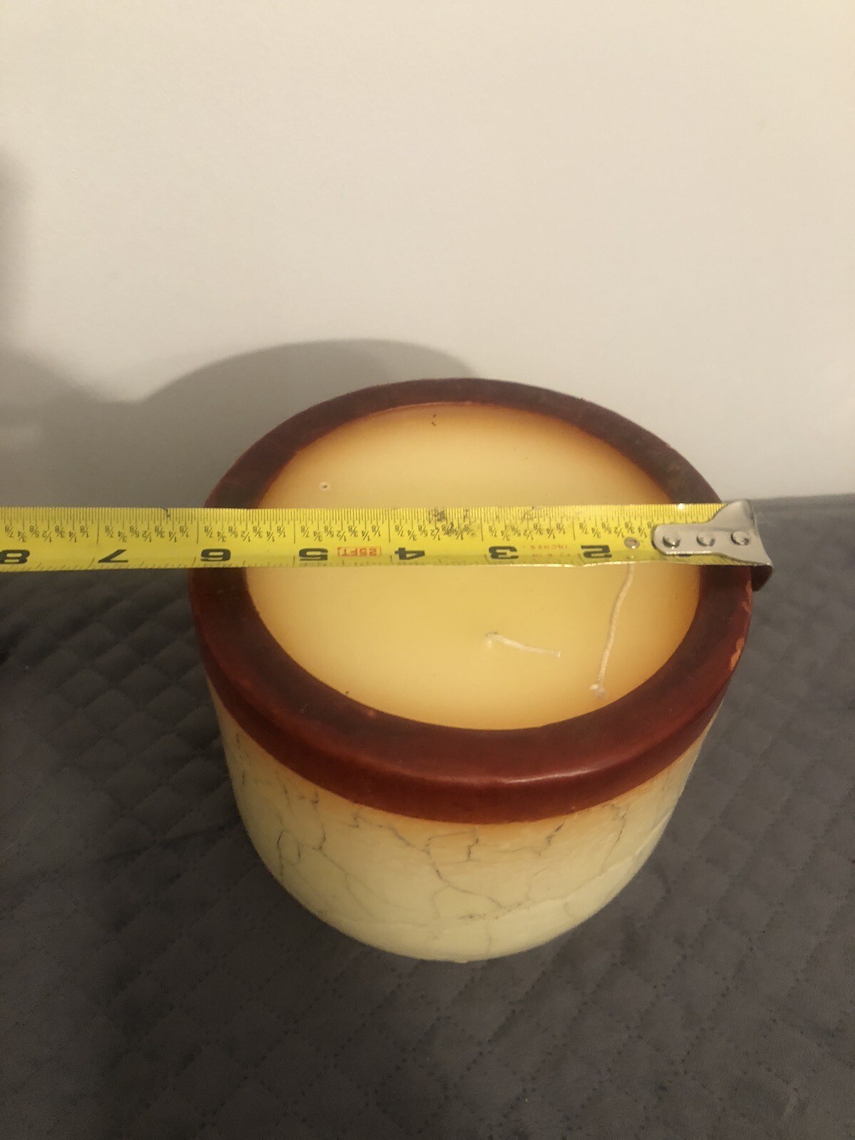 Goblet Marble Big Candle 3 Wick 6” X 6” Decor 5 Lbs B Not Burned Thailand B2