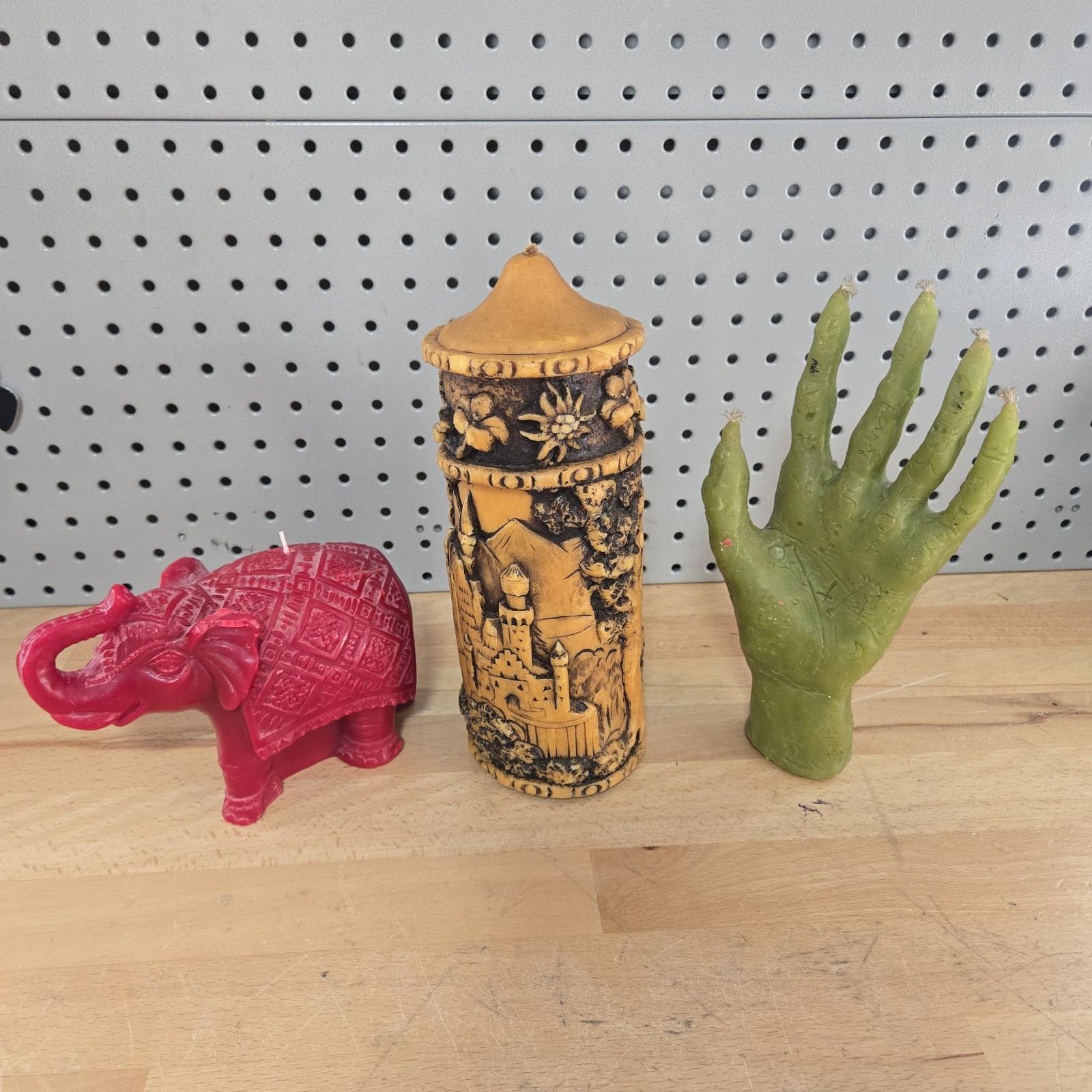 Hand of Glory Candle, Elephant Candle, Tower Candle SET OF 3 New Unused