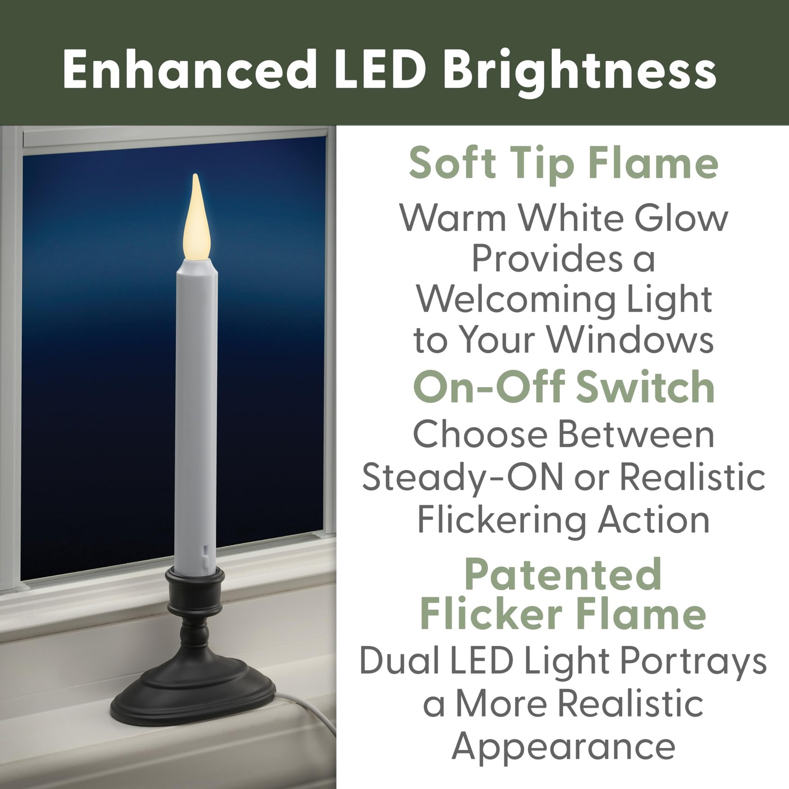 2 PCS LED Electric Window Candle Sensor Dusk To Dawn USB Antique Bronze Base