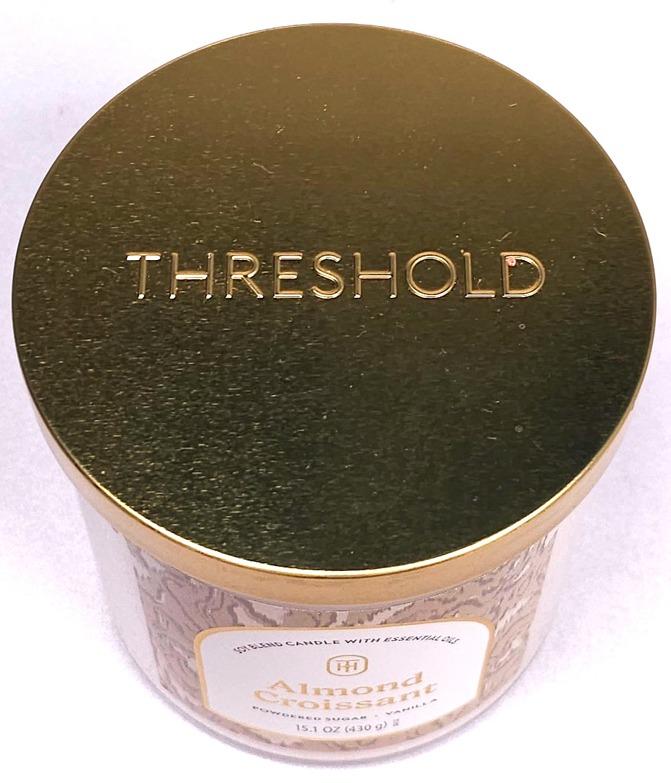 Threshold Almond Croissant Scented 2-Wick Glass Jar Candle Large 15.1 oz Retired