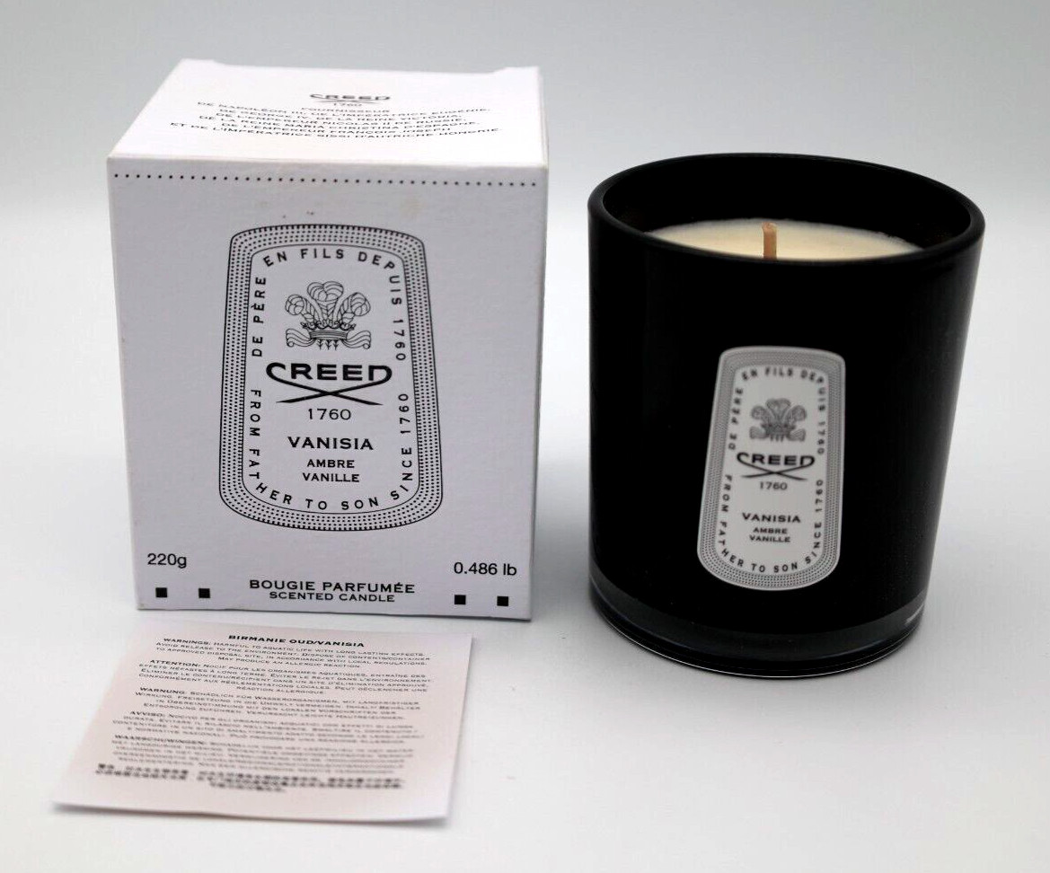 Creed Bougie Parfumee Vanisia Ambre Vanille Candle 220g Boxed Fast Finescents