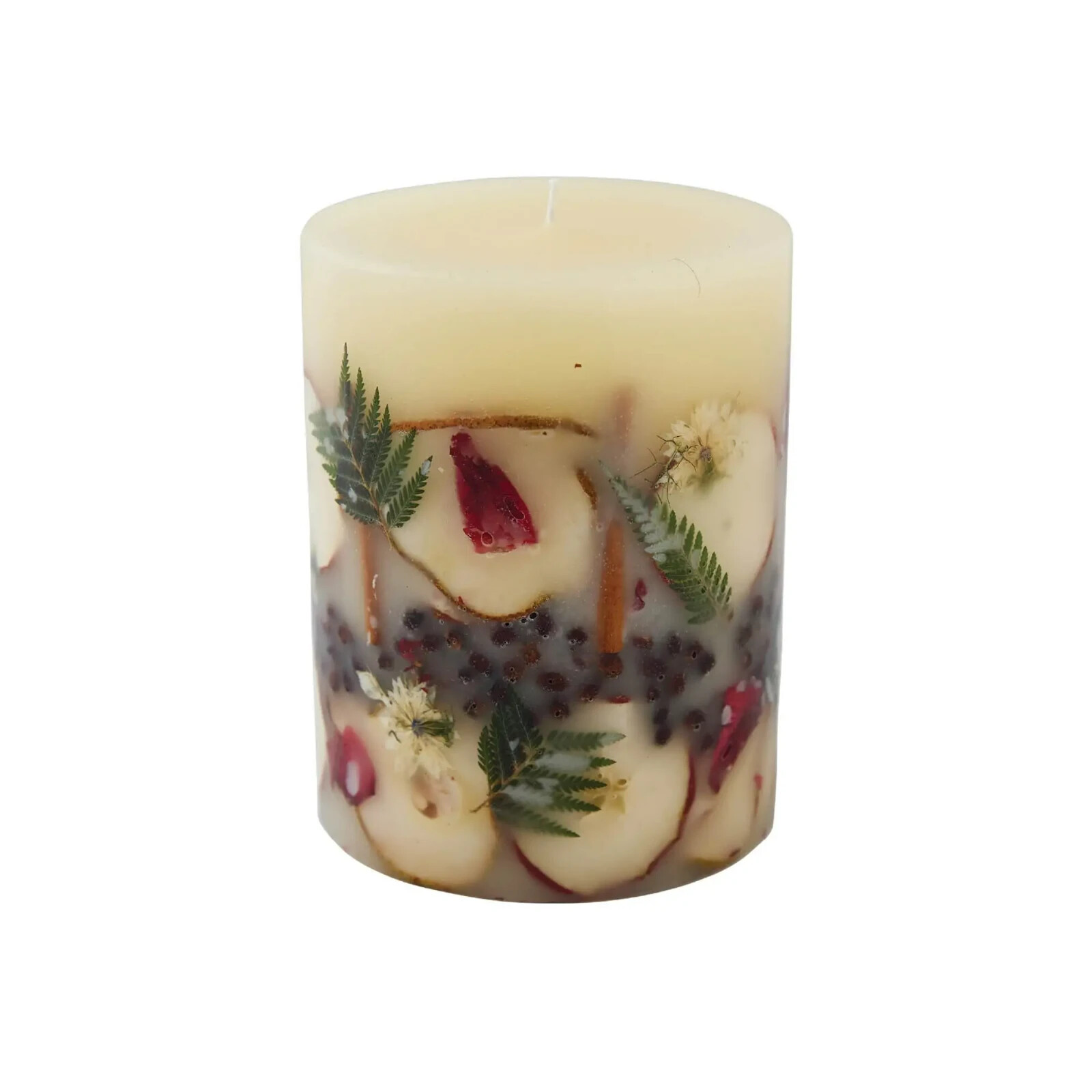 ROSY RINGS, SPICY APPLE MEDIUM BOTANICAL CANDLE, 6.5″ TALL, 200 HRS