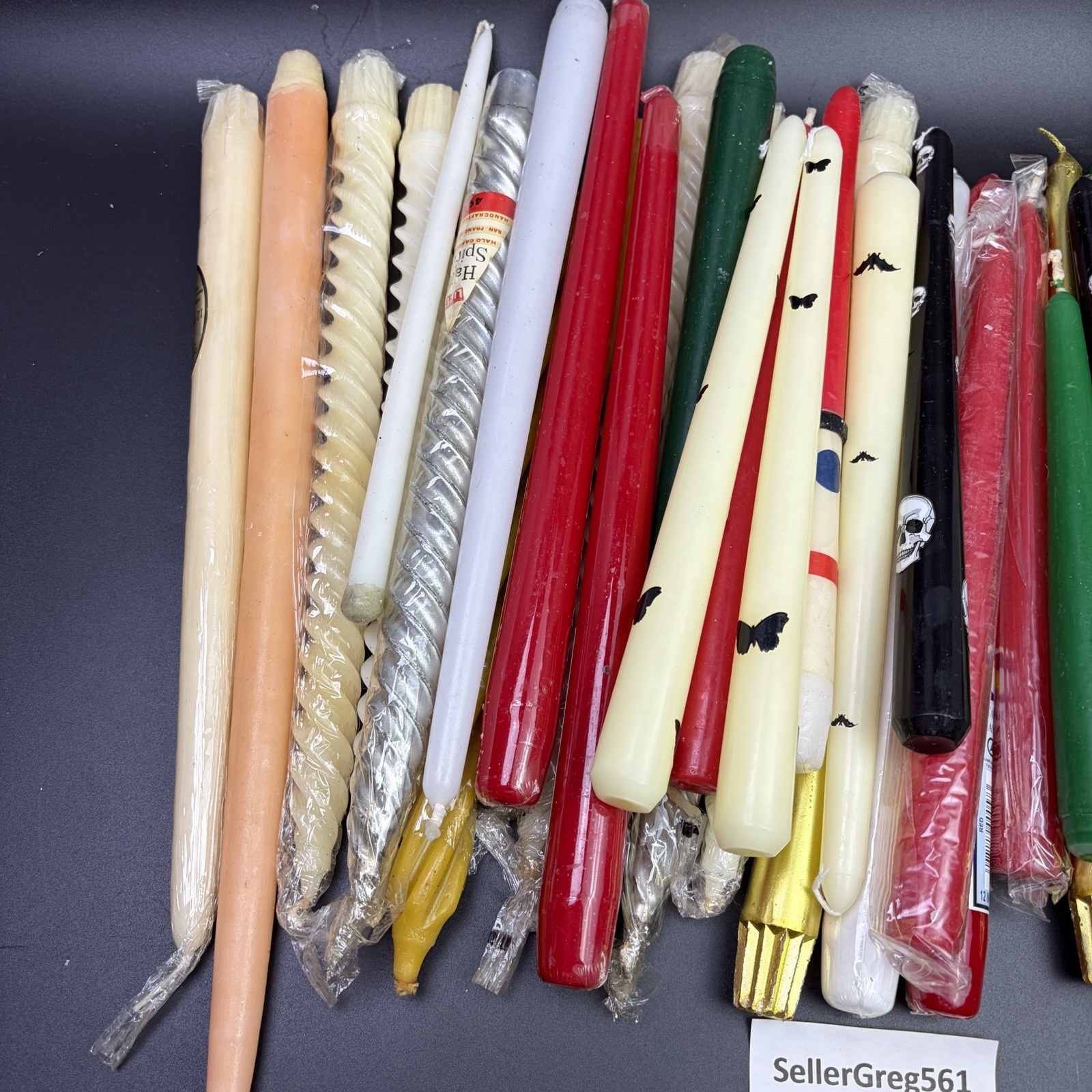 Mixed Lot of 42 Taper Candles Including Simon Red White Green Christmas
