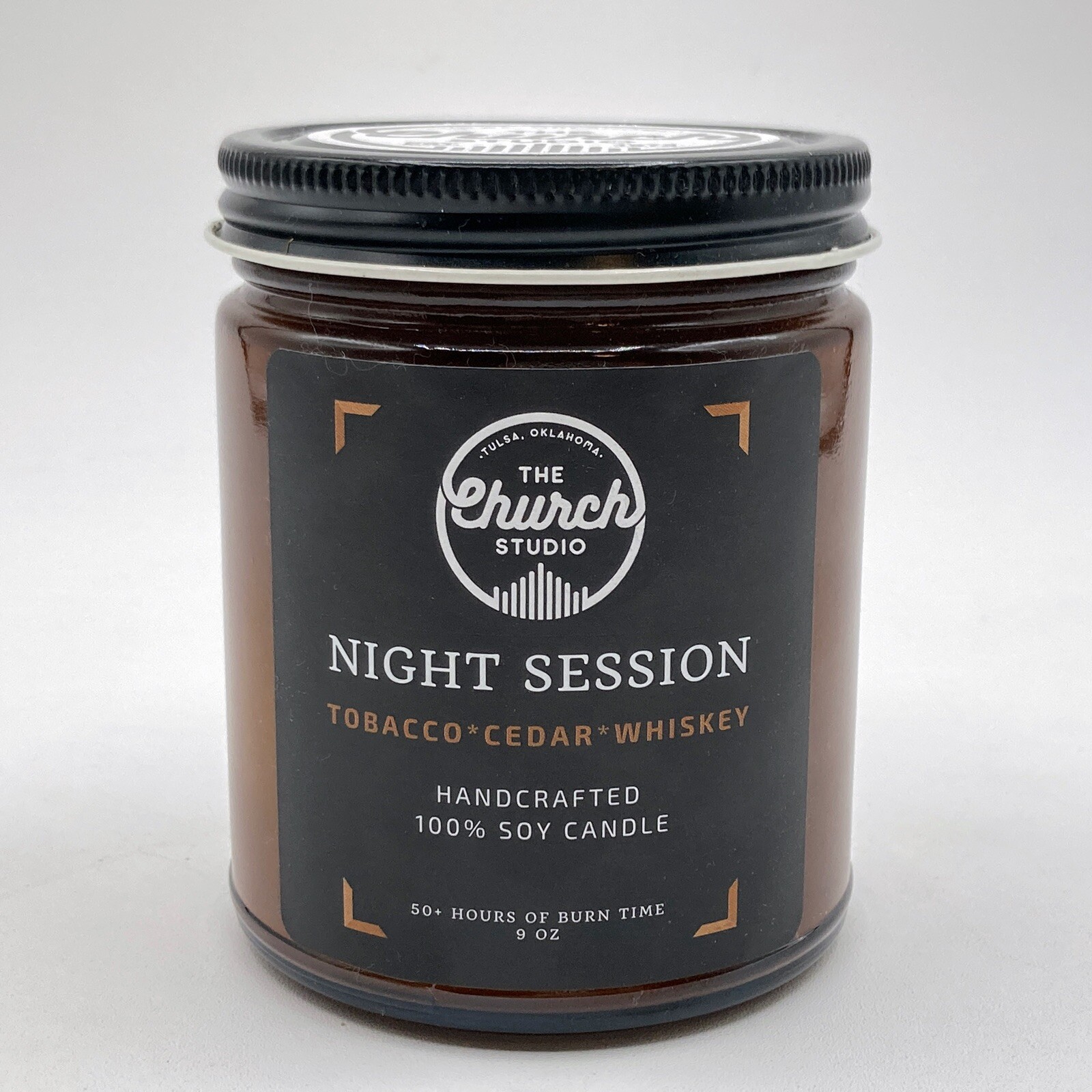 Soy Candle Tobacco Cedar Whiskey The Church Studio Tulsa OK Night Sessions NEW