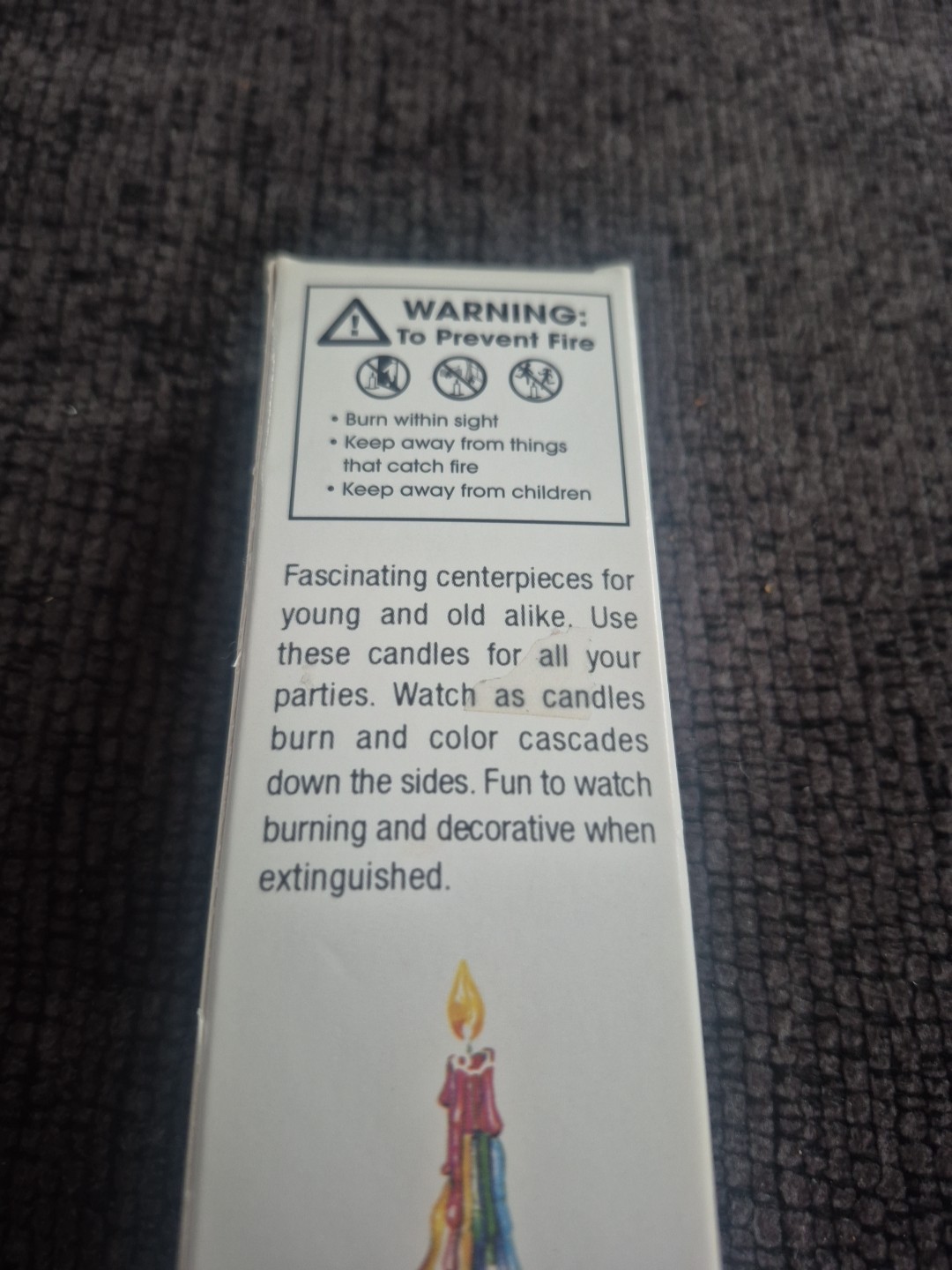 Color Drip Candles/ 9 1/2in Tall/ 1 Box(2pk) /NEW
