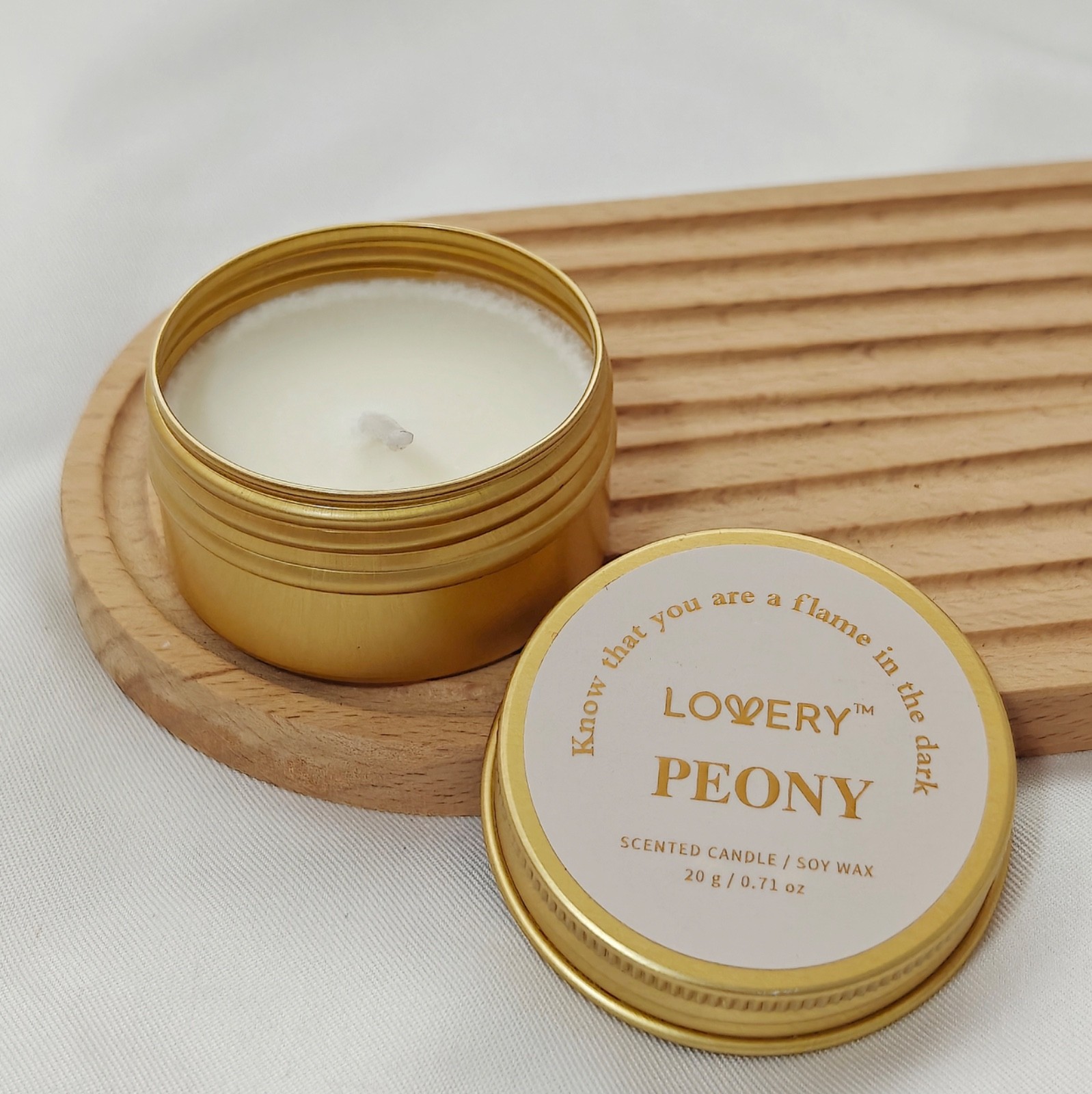3 New Lovery Peony Soy Wax Candle Mini Size 0.71 oz/ 20g