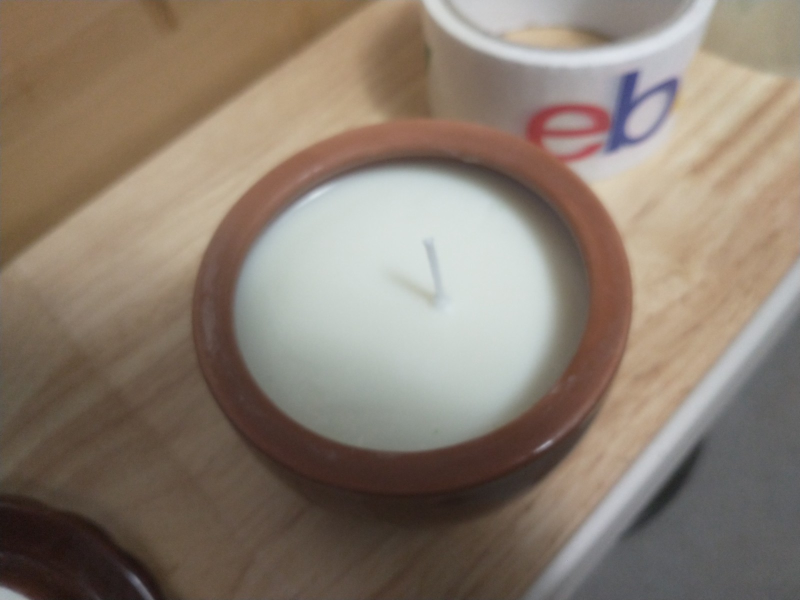 Homemade candle Vanilla Fall scent medium size 4 inches round brown Acorn Jar