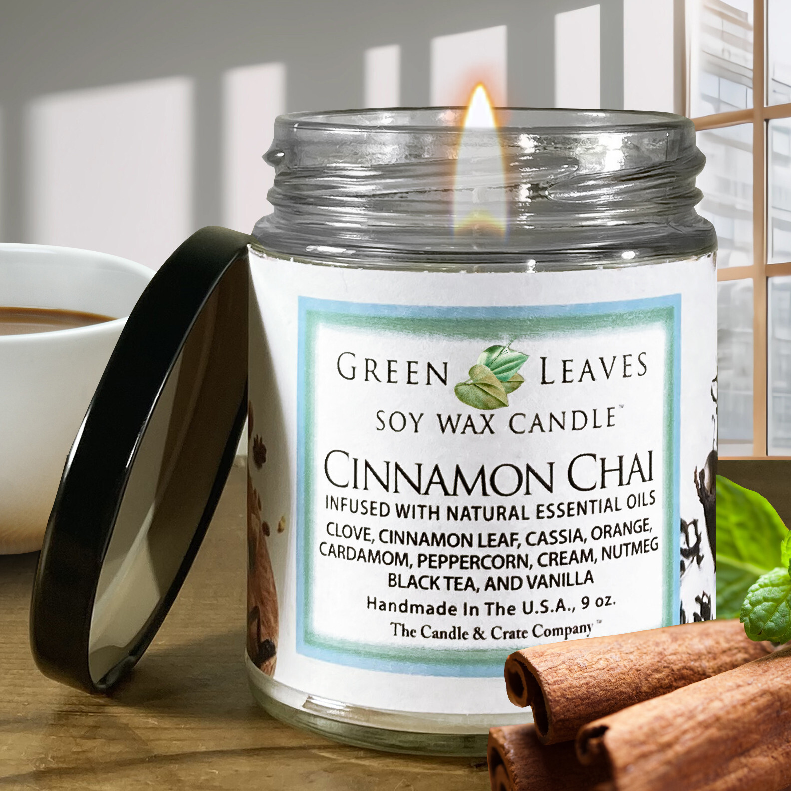 Cinnamon Chai Scented Candle, Home Fragrance, Gift for Her, Fall Winter Candle