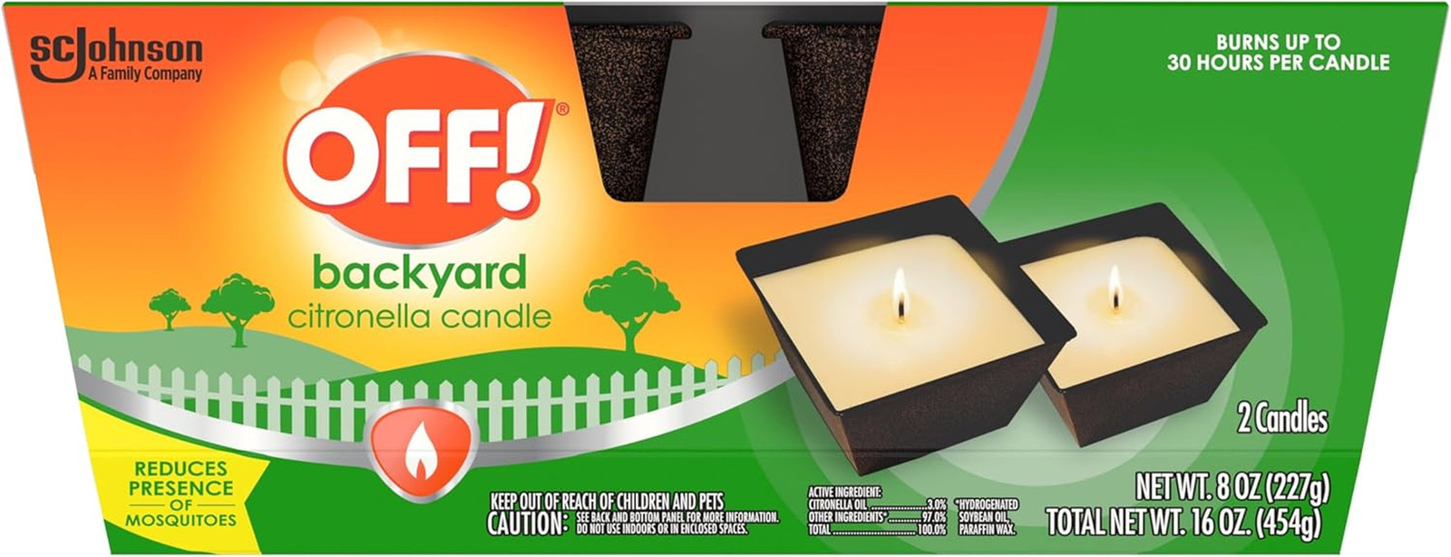 Backyard Citronella Scented Candle Ambiance Enhancing Centerpiece Burns for up