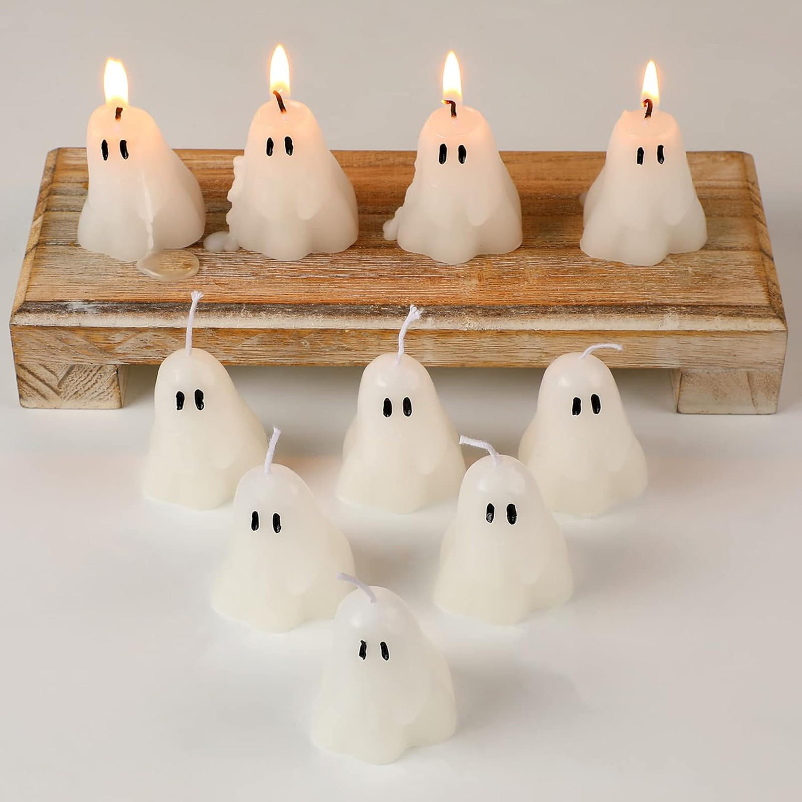 Halloween Candles Ghost Shape Soy Wax 10 Pcs Small Decorative Party Home Gift