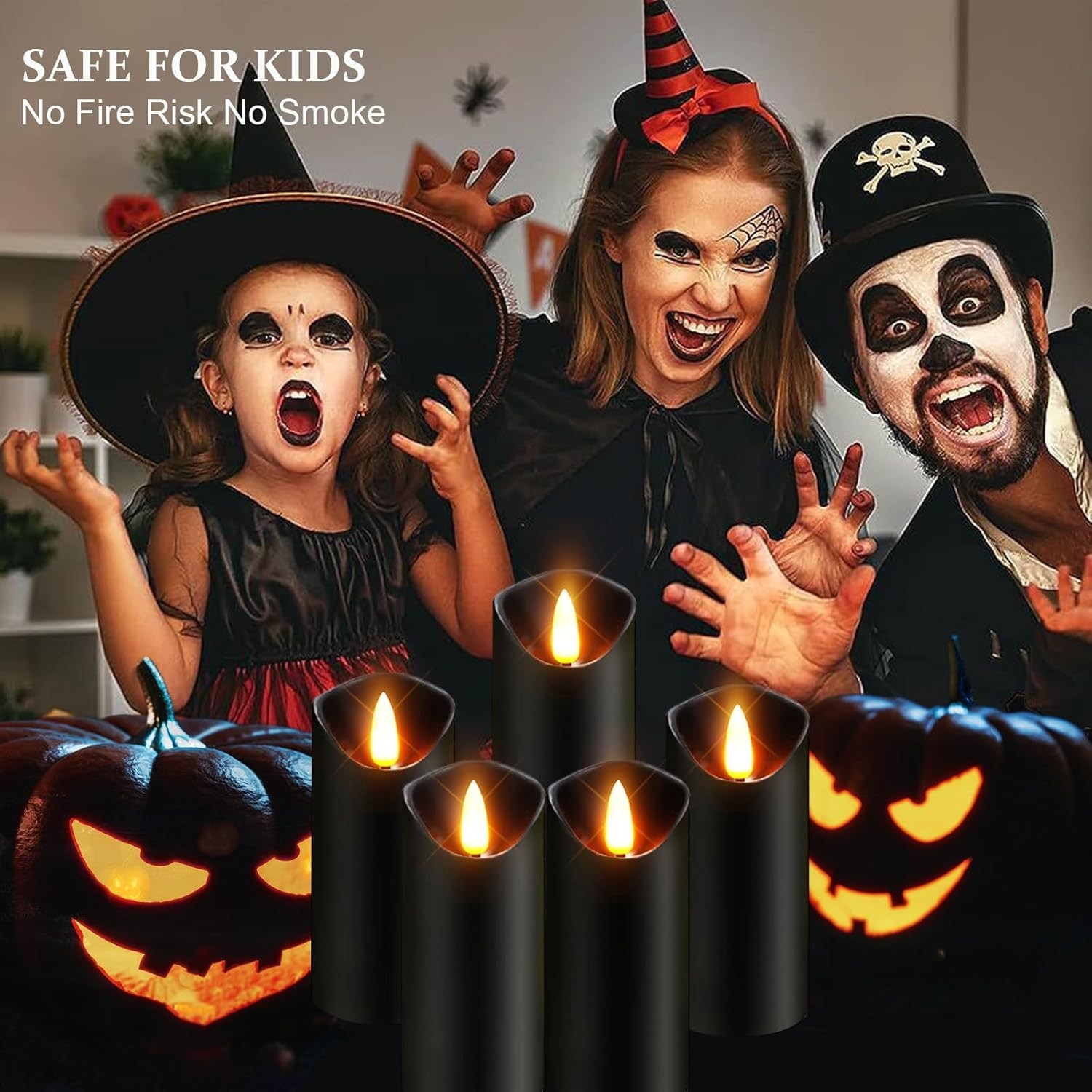 Battery Operated Flameless Candles 3D Wick with Controller Flickering Flame