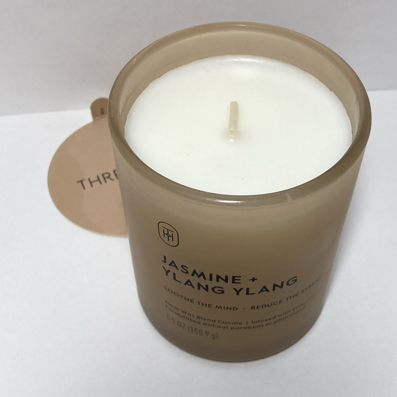 Threshold 5.5oz Jasmine & Ylang Ylang 1 Wick Scented Candle Plant Wax Essen Oil