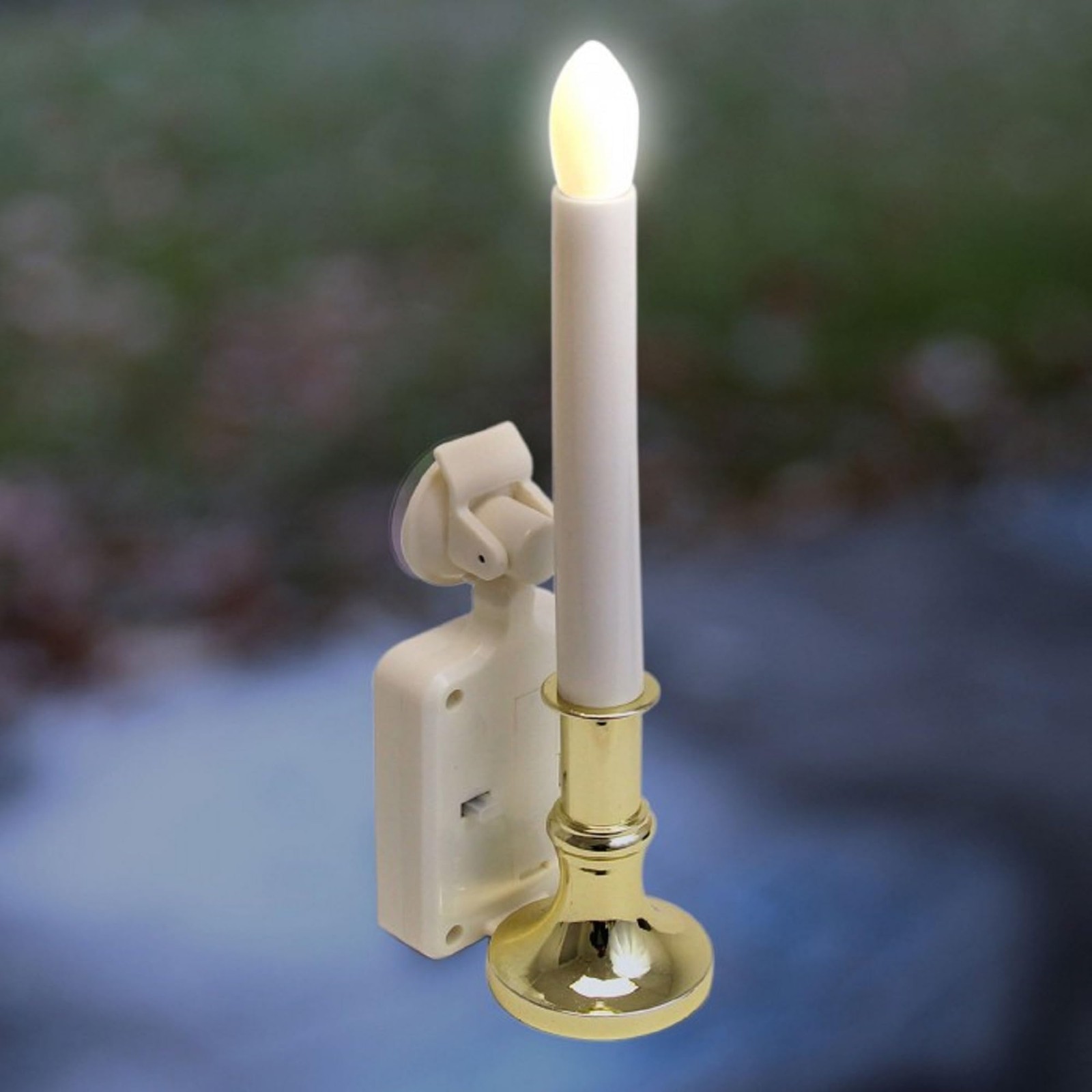 Touch Of ECO Solar LED Flameless Window Candles with Suction Cup – White