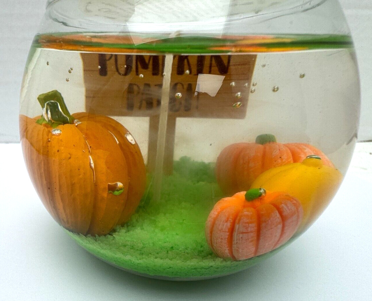 Fall Pumpkin Patch Gel Wax Glass Round Scented Candle Glow Bowl Halloween