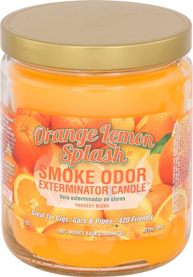 Smoke Odor Exterminator Candle Orange Lemon Splash (3) 13oz Jars Free Shipping