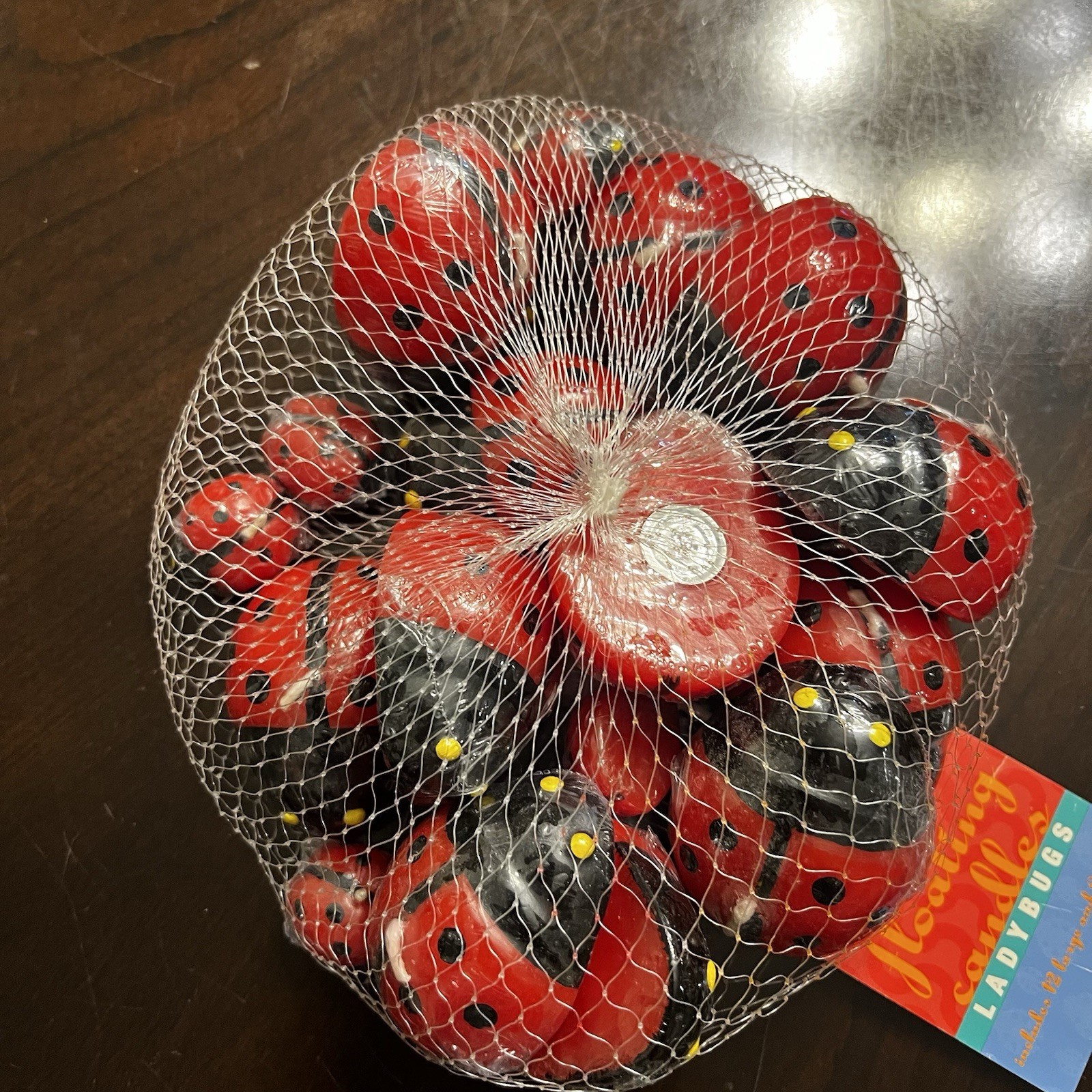 Floating Lady Bug Candles 12 Large & 6 Small Candles NWT Crate and Barrel